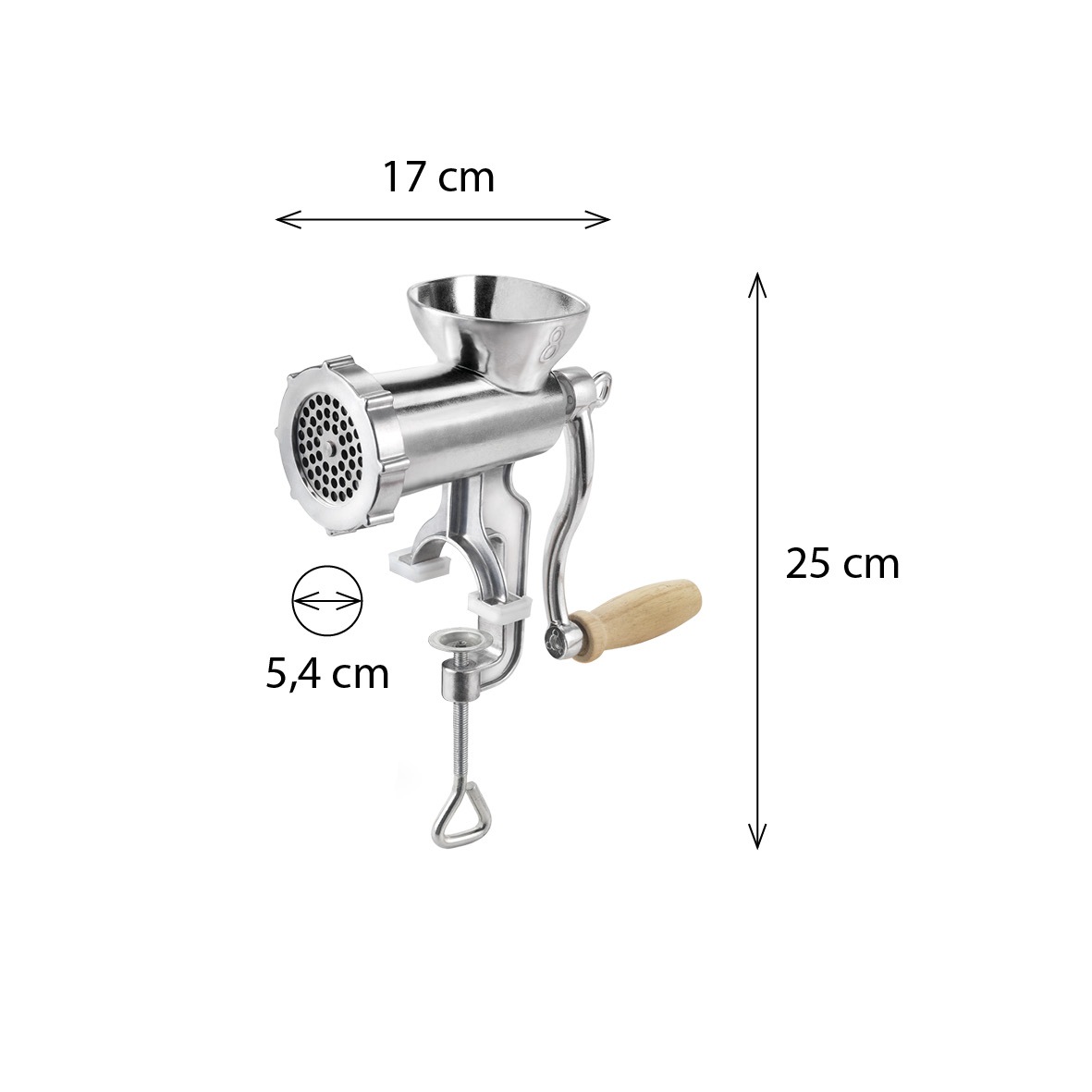 Metaltex Fleischwolf »Jack Alu Grösse 8«, mit Spritzgebäckaufsatz, Wurstfülltrichter, Stößel, H. 25 cm, T. 17 cm