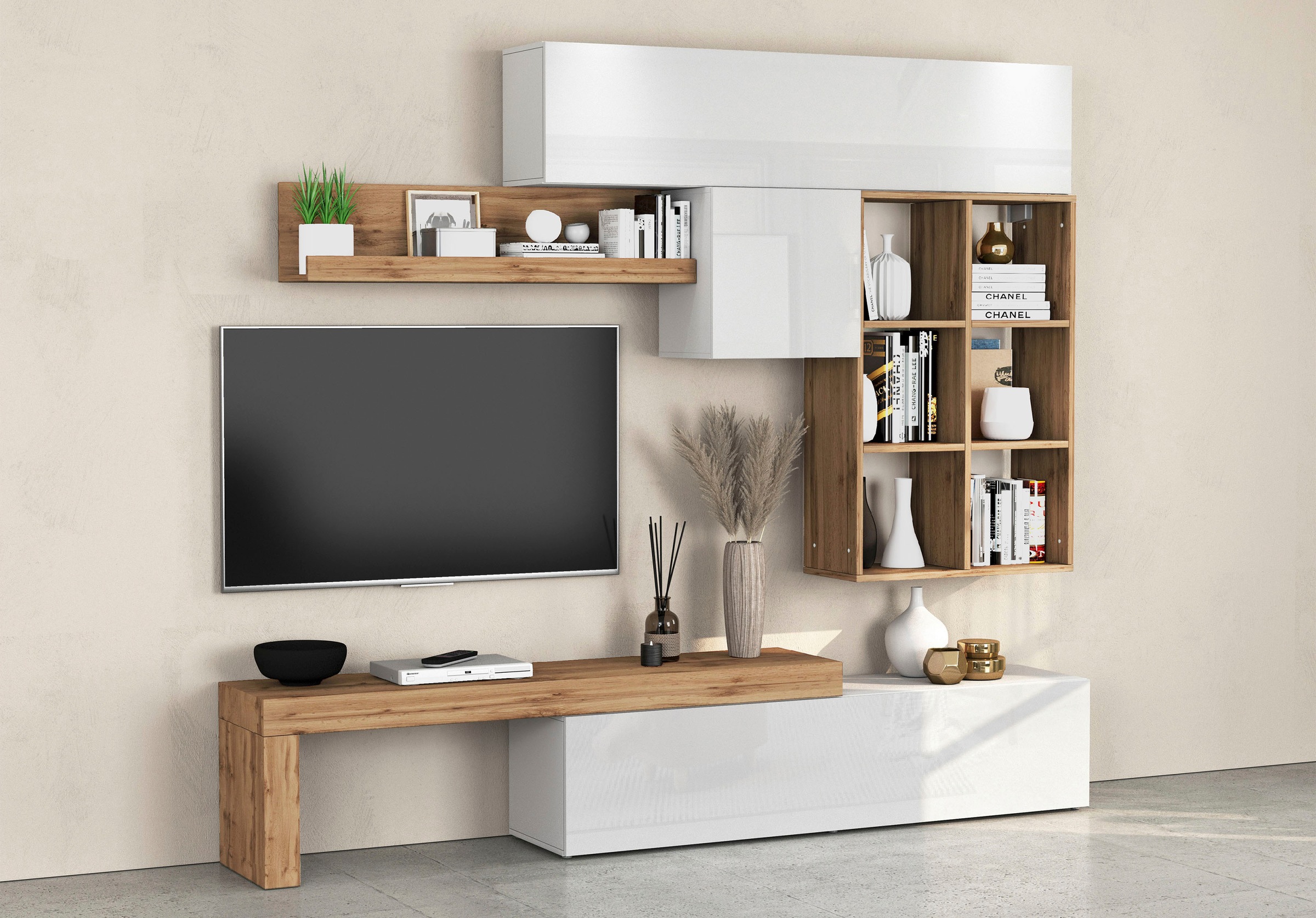 INOSIGN Wohnwand »Chronos Wohnwand, Medienwand, 5-er set« Set, 5 Stk. tlg. günstig online kaufen