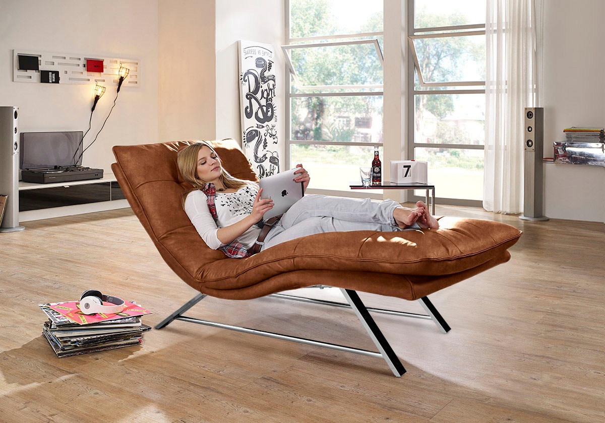W.SCHILLIG Relaxliege »daily dreams«, in Waffelkissen-Optik, wahlweise mit Motor, Kufengestell, in 2 Breiten