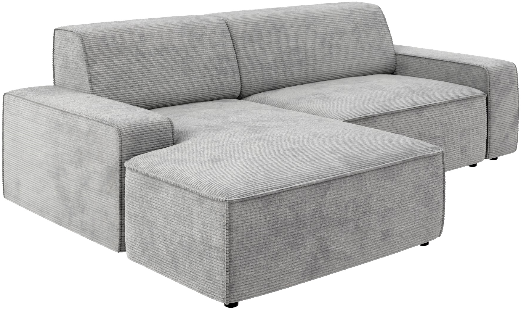 TRENDMANUFAKTUR Ecksofa »Graz, wahlweise mit Sitzvorschub und Bettkasten, L-Form, Breite 246 cm«, in Cord-, haustierfreundlichem LEO Struktur- oder LUMOS-3D-Bezug
