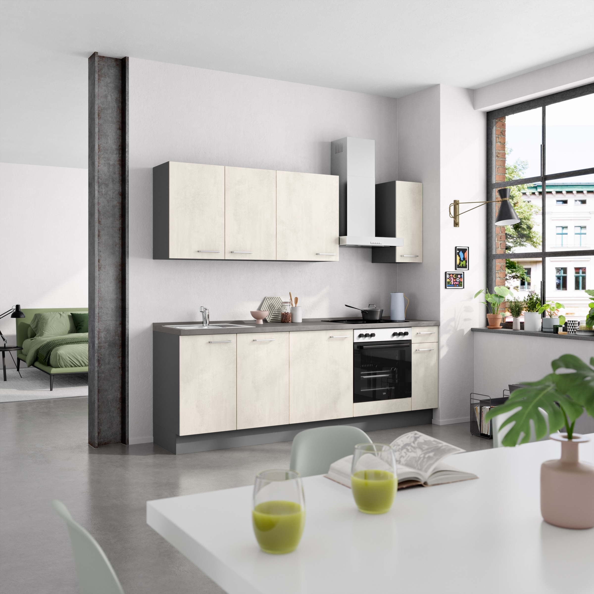 nobilia® Küchenzeile »"Riva I"«, vormontiert, Ausrichtung wählbar, Breite 240 cm, wahlw. mit E-Geräten