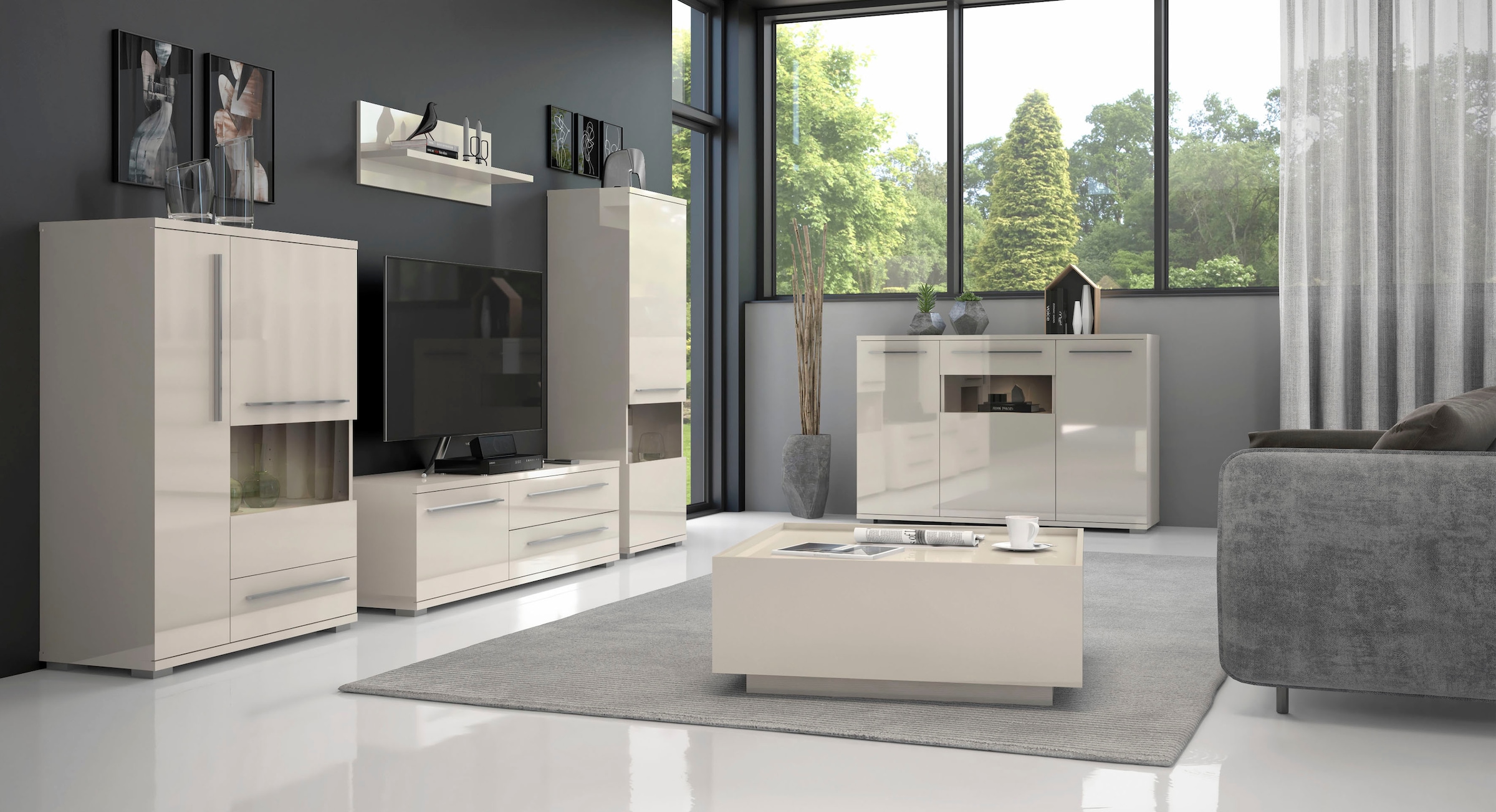 Places of Style Wandboard »Piano«, hochwertig UV lackiert