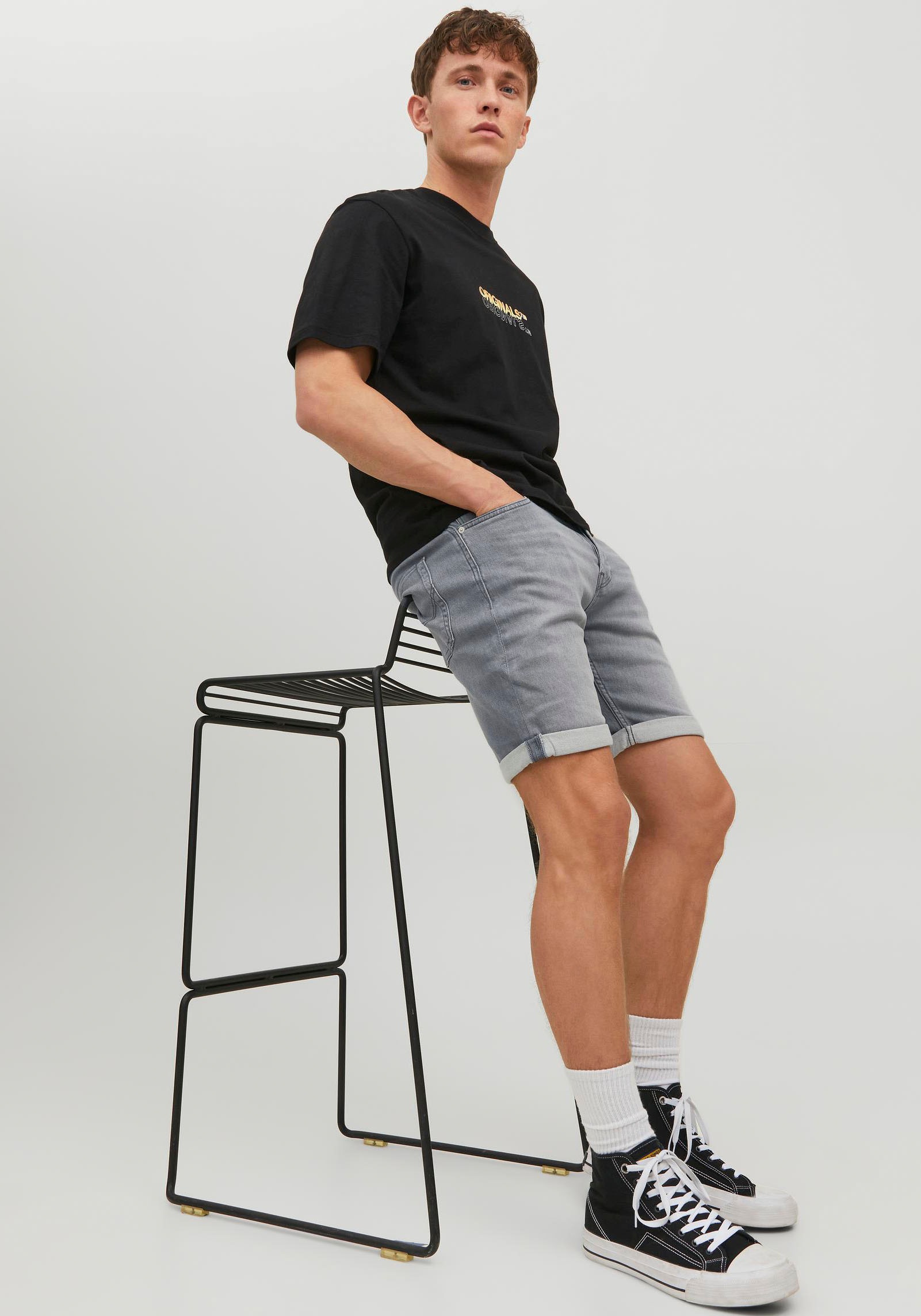 10. Bild von Jack & Jones Jeansshorts »JJIRICK JJICON SHORTS GE 604 I.K SN«, mit Umschlagsaum