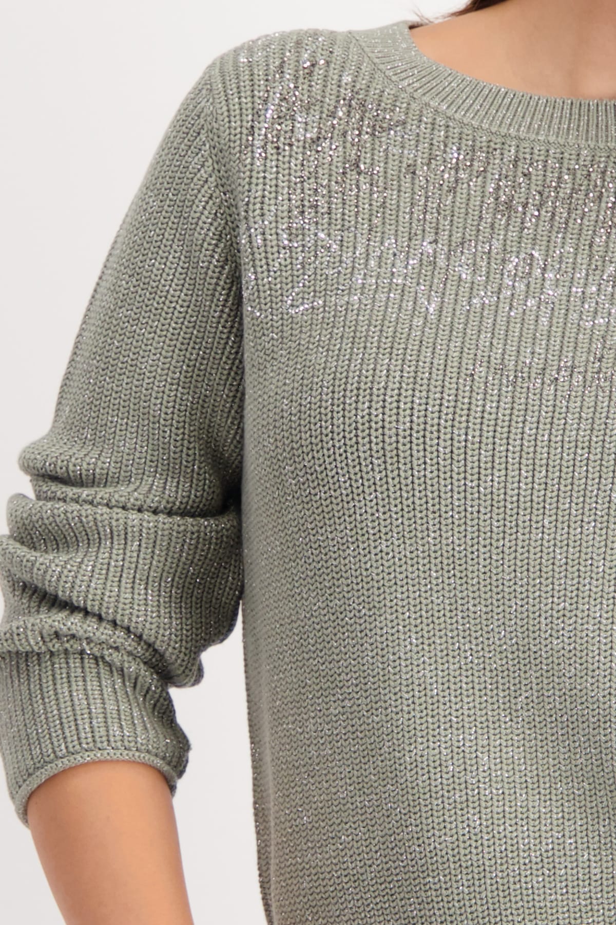Monari Strickpullover »Pullover Schmuck + Lurex« Regular fit mit Rundhalsausschnitt