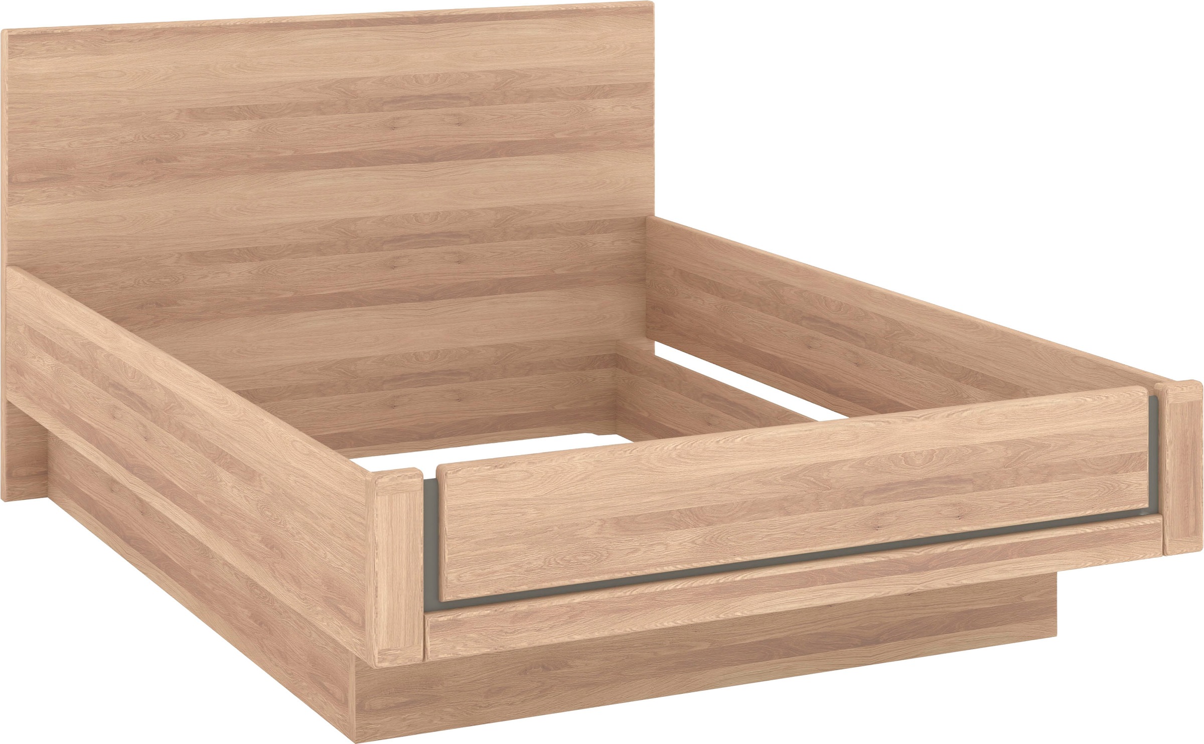 Musterring Holzbett »Sorrent, Bettgestell, Bettrahmen, teilmassiv Eiche«, (MADE IN GERMANY), Eiche teilmassiv, Liegehöhenverstellung, in schwebender Optik