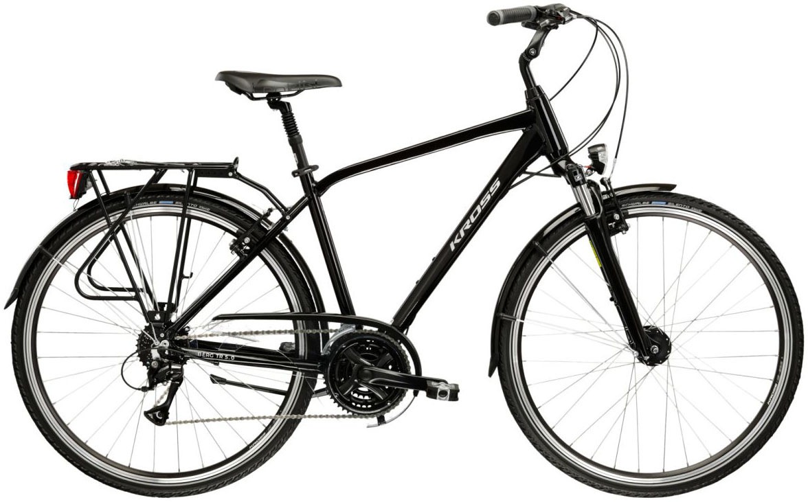 Kross Trekkingrad »Herren-Trekkingrad 28" Berg TR 5.0 Schwarz 24 Gänge« 24 Gang Shimano ACERA M3020 Schaltwerk Kettenschaltung
