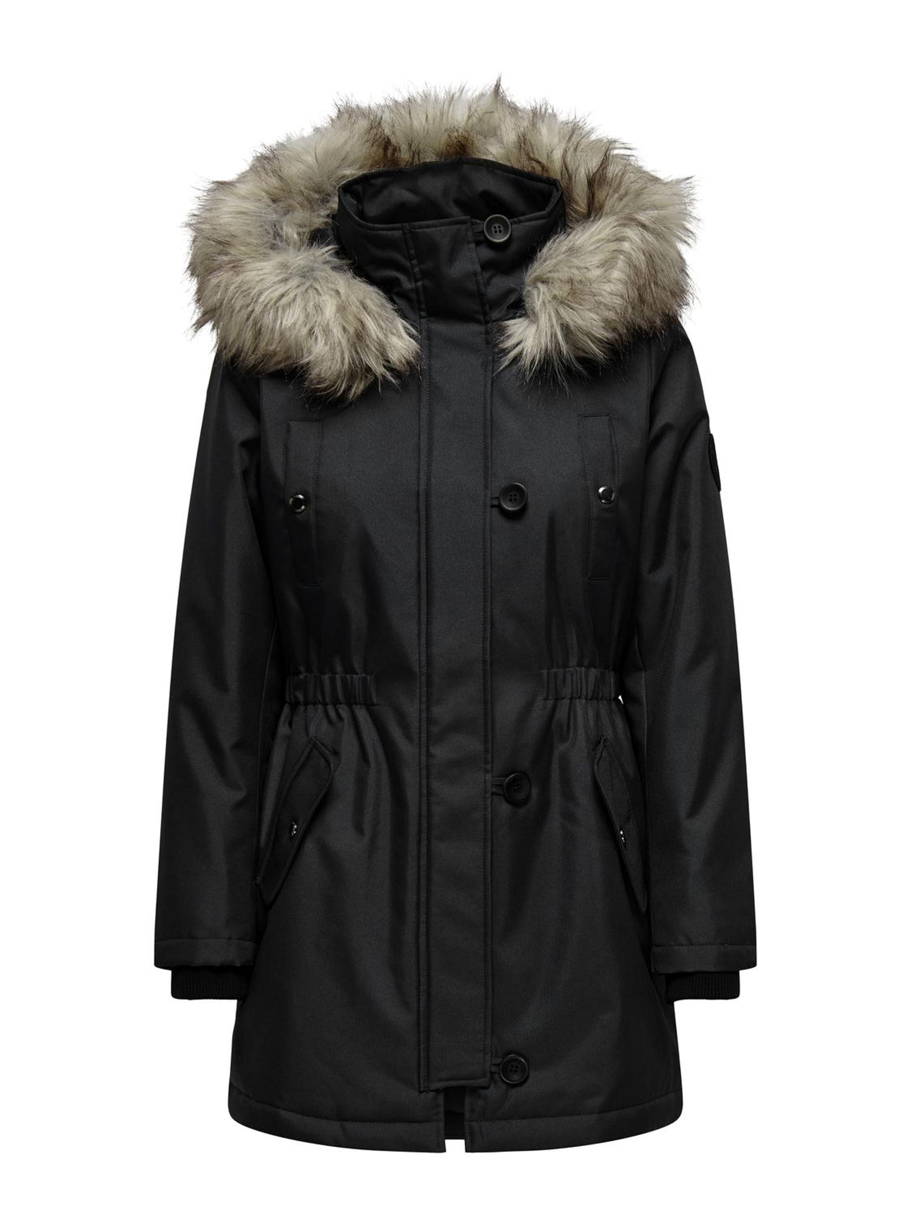 ONLY Parka »ONLIRIS FUR WINTER PARKA LIFE CC OTW«, mit Kapuze, mit verdeckter Knopfleiste