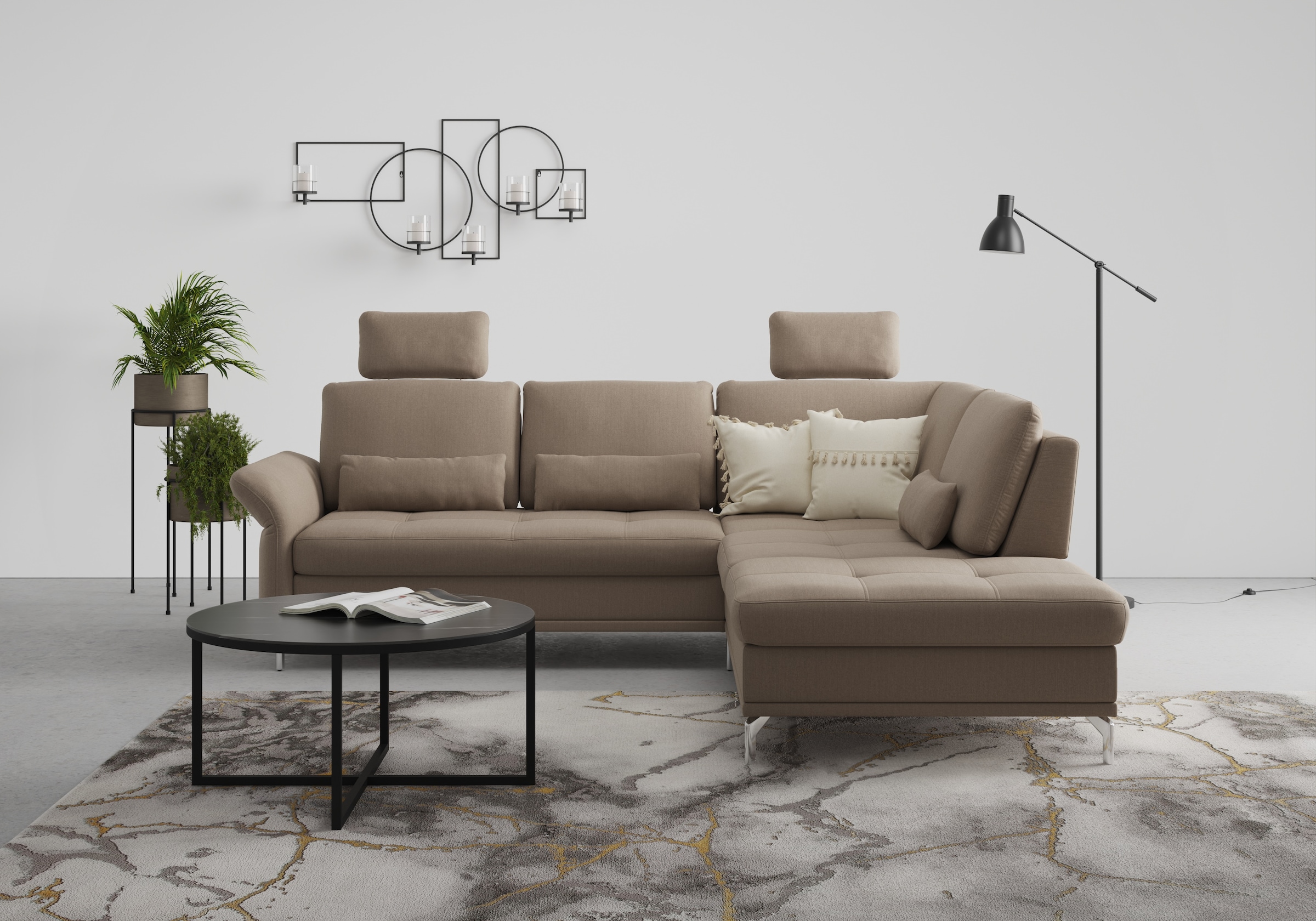 Home affaire Ecksofa »Palm Beach L-Form« Federkern, mit Sitztiefenverstellu günstig online kaufen