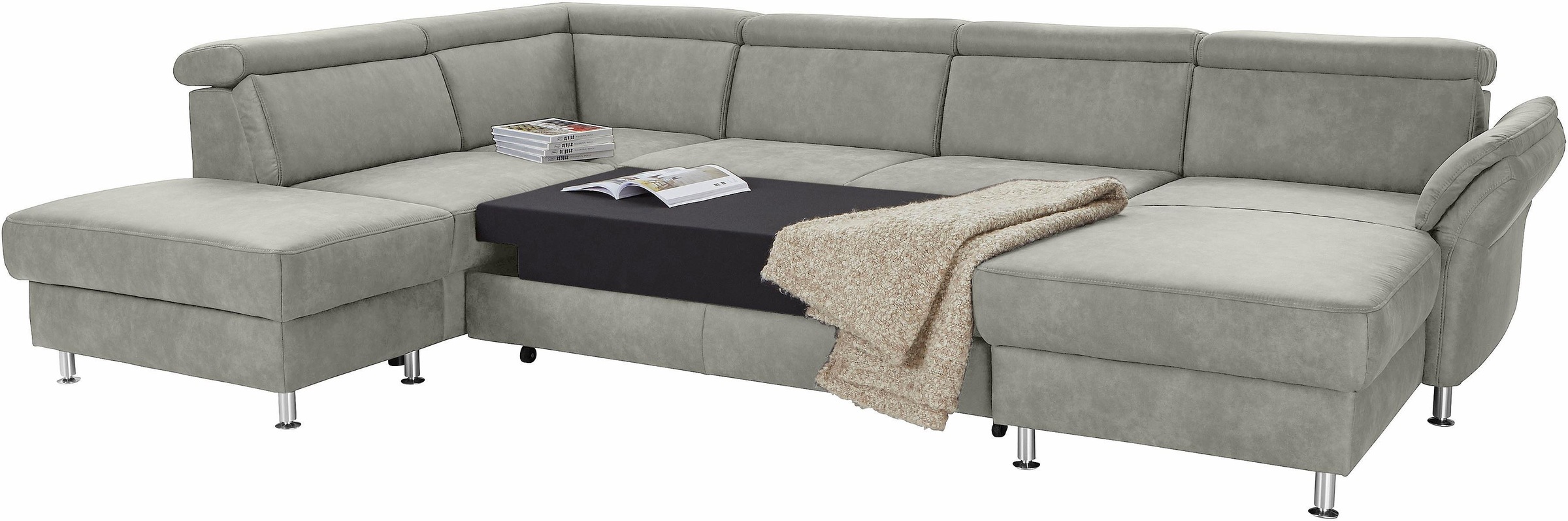 sit&more Wohnlandschaft »Avignon U-Form«, wahlweise mit Bettfunktion und Stauraum, inklusive Kopfteilverstellung
