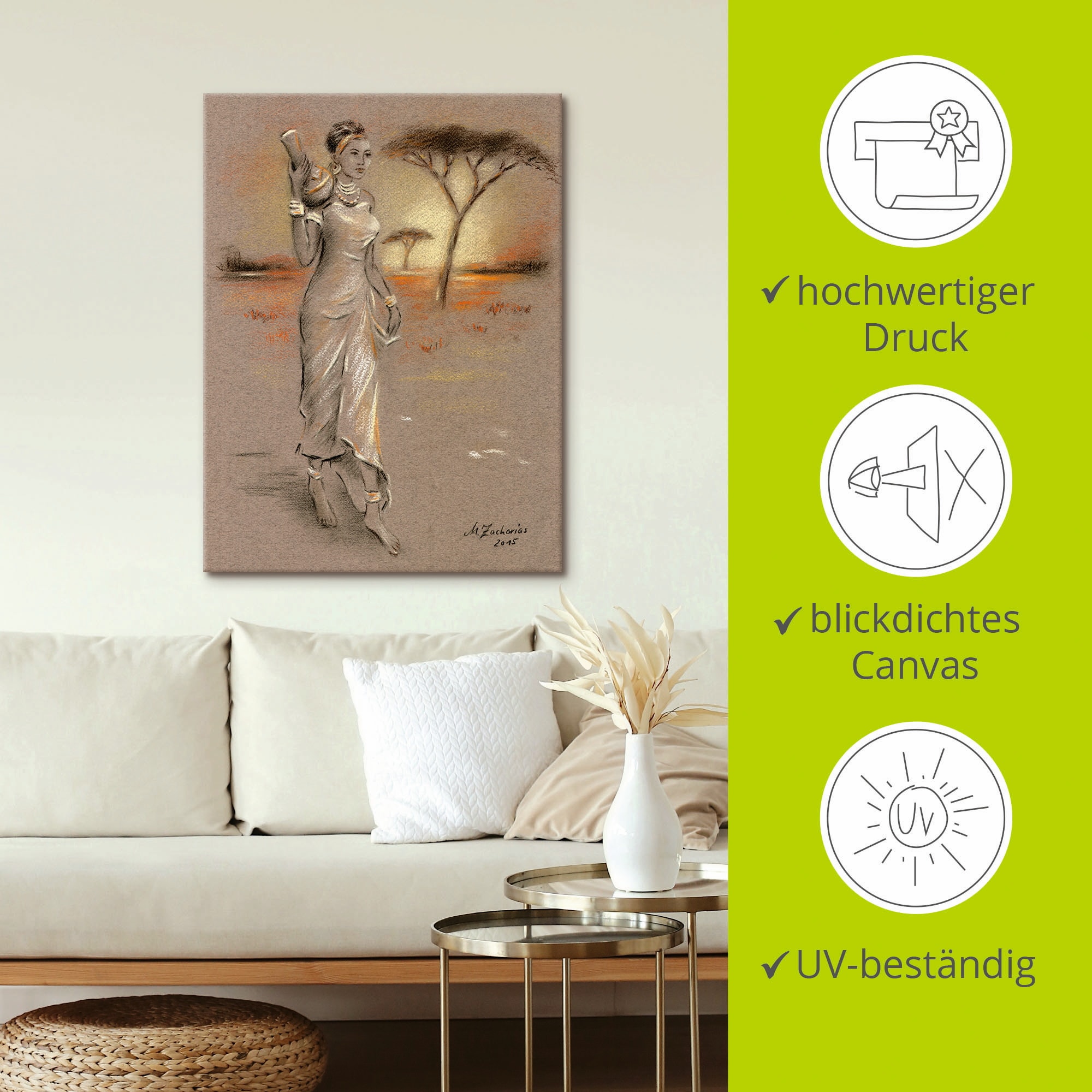 Artland Wandbild »Afrikanische Schönheit«, Frau, (1 St.), als Leinwandbild, Poster in verschied. Größen