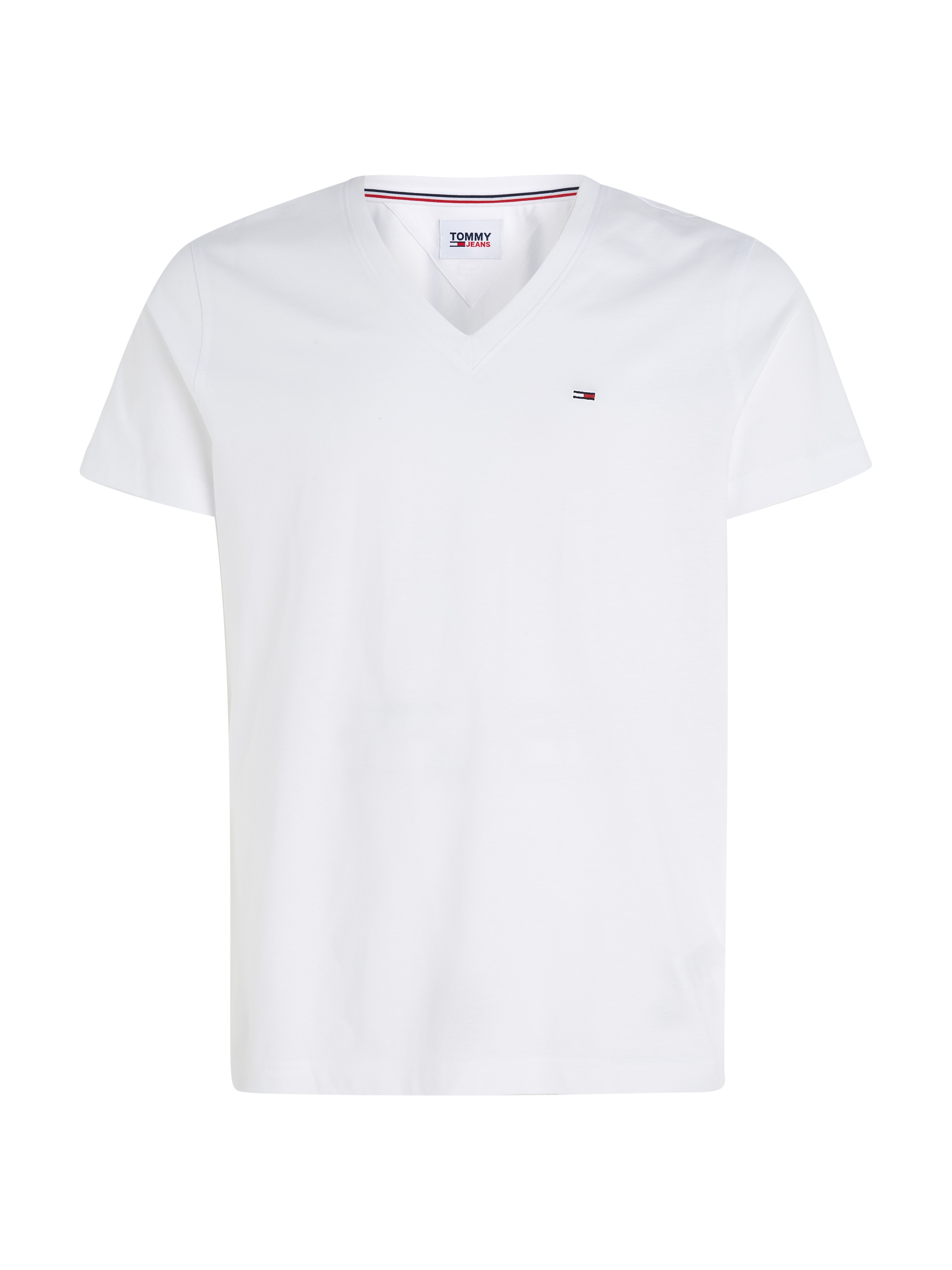 Tommy Jeans T-Shirt »TJM ORIGINAL JERSEY V NECK TEE«, mit V-Ausschnitt und dezenter Logo-Flag