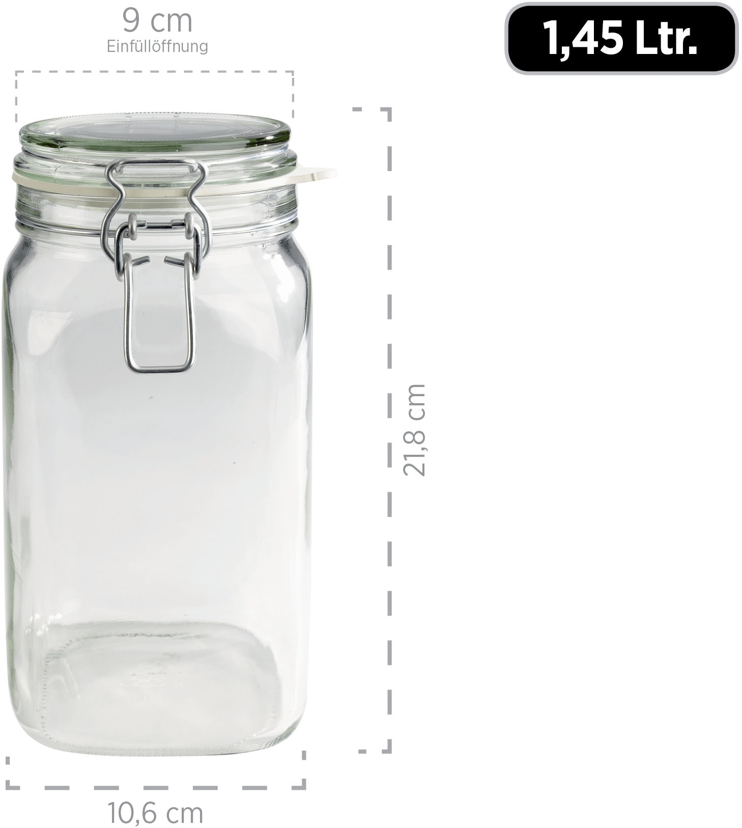 MÄSER Einmachglas »Gothika, Einkochglas Set« Set, je 2 Gläser mit Füllmenge 75 cl, 1,05 l, 1,45 l + 1x Einkochring-Set, 7 Stk. tlg. Glas mit Deckel