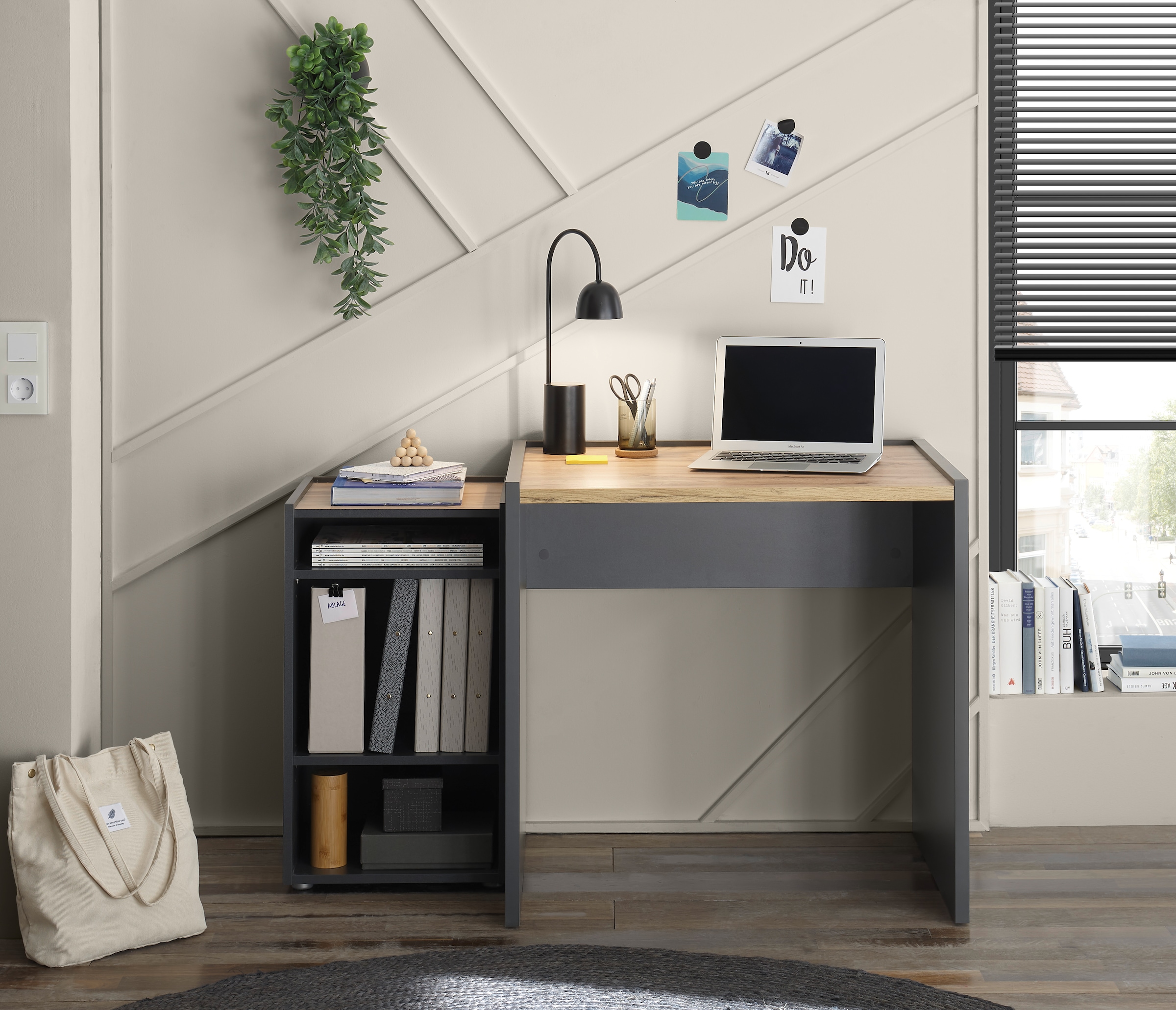 INOSIGN Schreibtisch »CiTY/GiRON«, moderner Computertisch, wohnliches Home Office, Breite 80 oder 143 cm