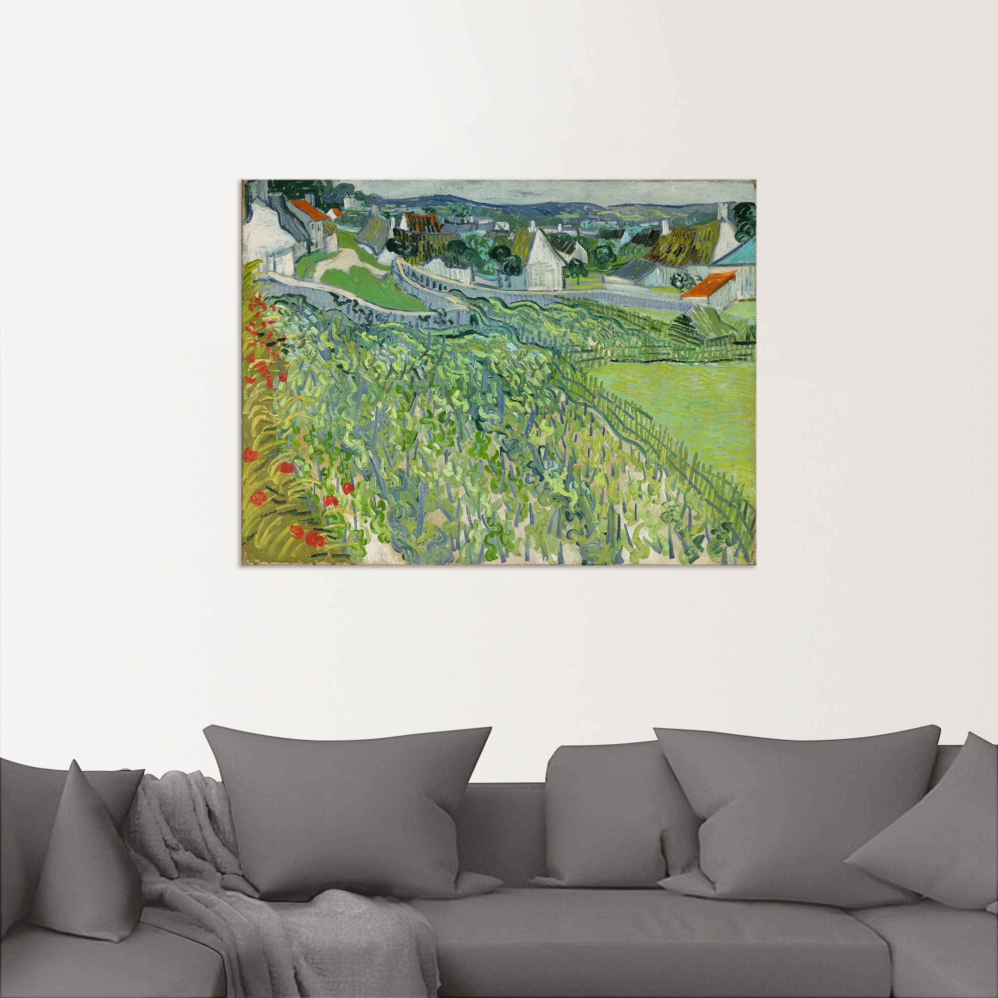 Artland Wandbild »Weinberge in Auvers. 1890«, Felder, (1 St.), als Alubild, Leinwandbild, Wandaufkleber oder Poster in versch. Größen