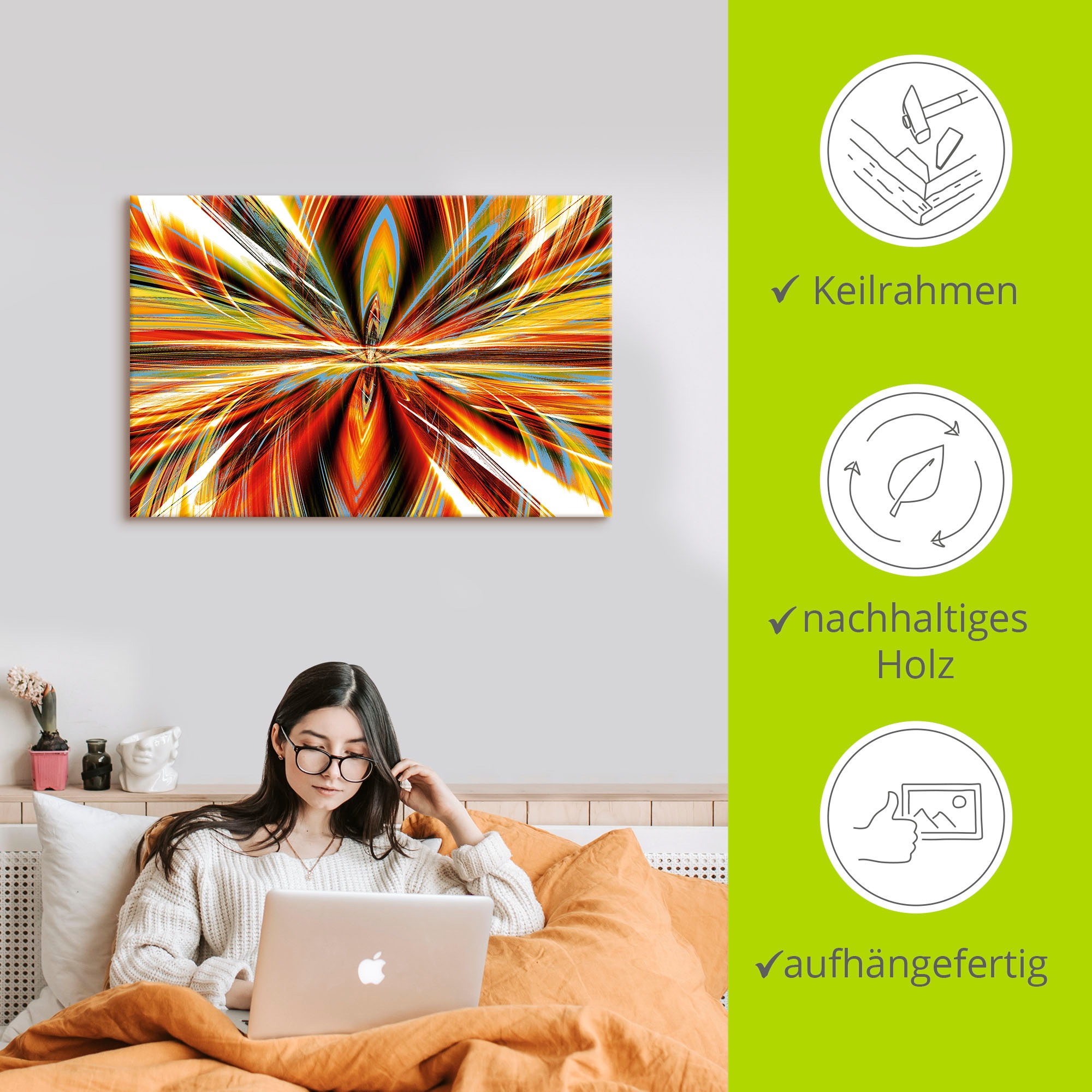 Artland Wandbild »Feuerstelle«, Gegenstandslos, (1 St.), als Alubild, Outdoorbild, Leinwandbild in verschied. Größen