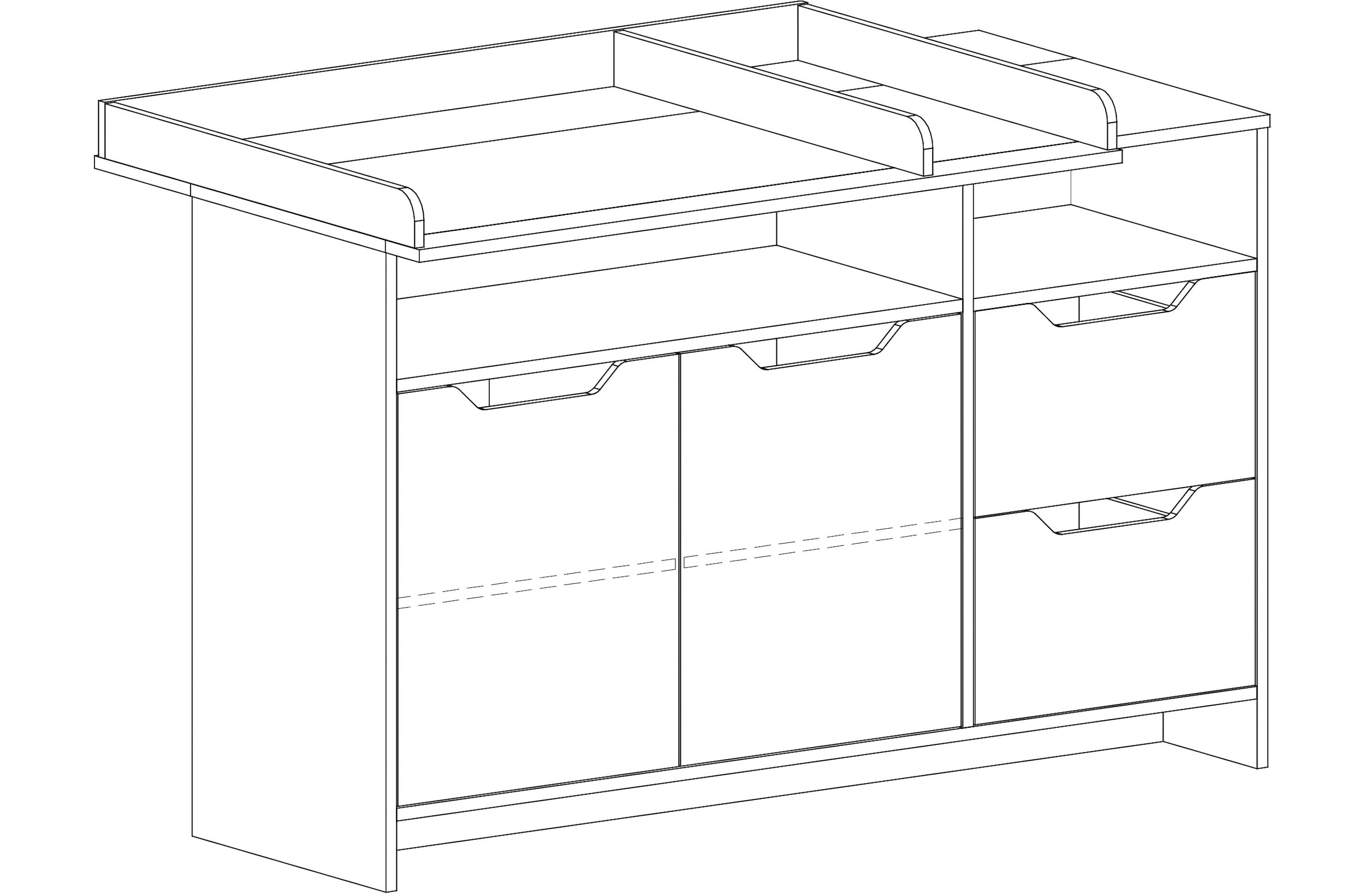 arthur berndt Babymöbel-Set »Babyzimmer Set »Maxim« 3-teilig«, (Set, 3 tlg., Babymöbel-Set »Maxim«), Gedämpfte Türen und Schubkästen