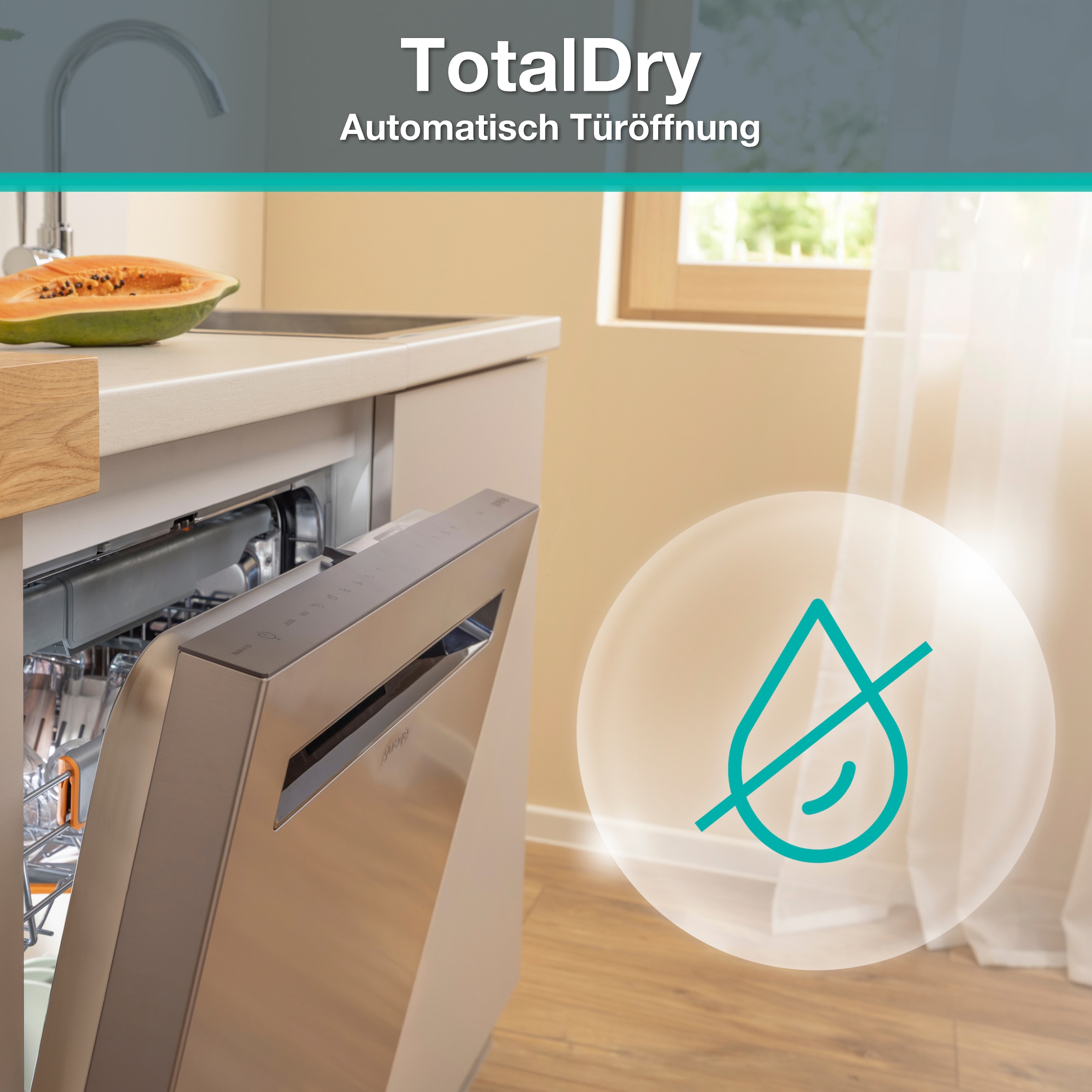 GORENJE Unterbaugeschirrspüler »GU673A65X« 9,5 l 16 Maßgedecke TotalDry - auto. Türöffnung