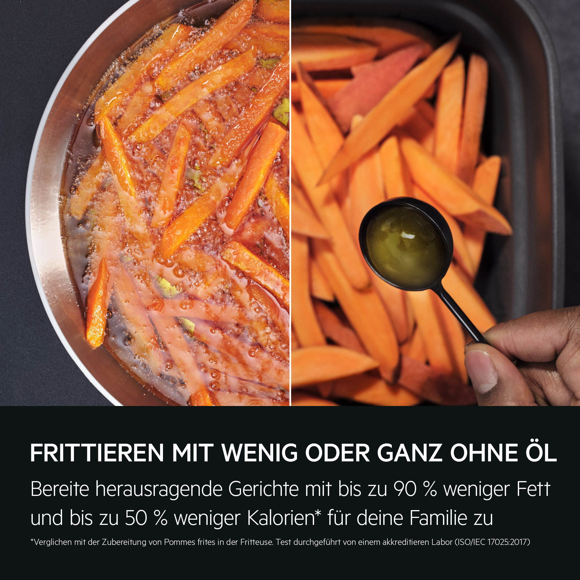 AEG Heißluftfritteuse »8000 (AAF7SB) 10 voreingestellte Funktionen«, 1700 W, Frittieren, Dampfgaren, Backen, Aufwärmen