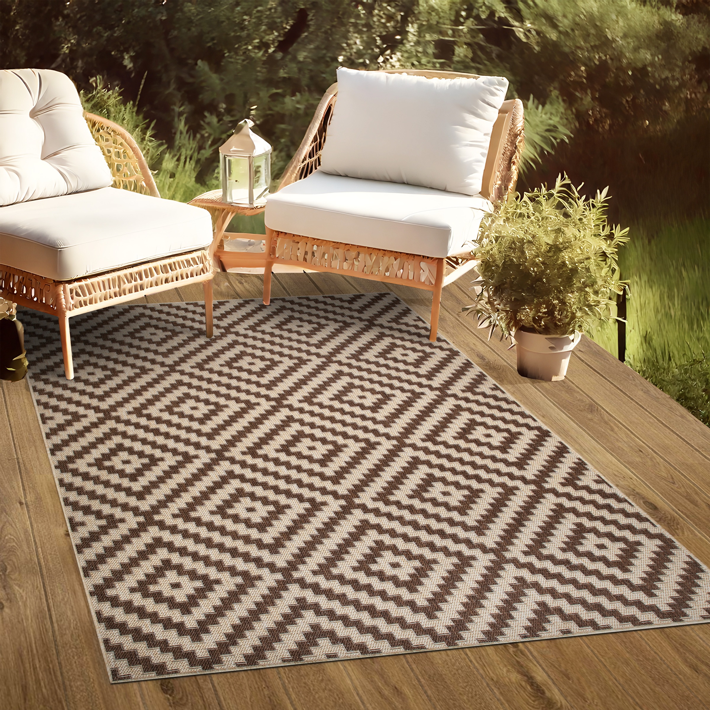 my home Teppich »Cordoba auch als Läufer erhältlich«, rechteckig, 3 mm Höhe, In- und Outdoor geeignet, Sisal-Optik, Wetterfest & UV-beständig, Boho
