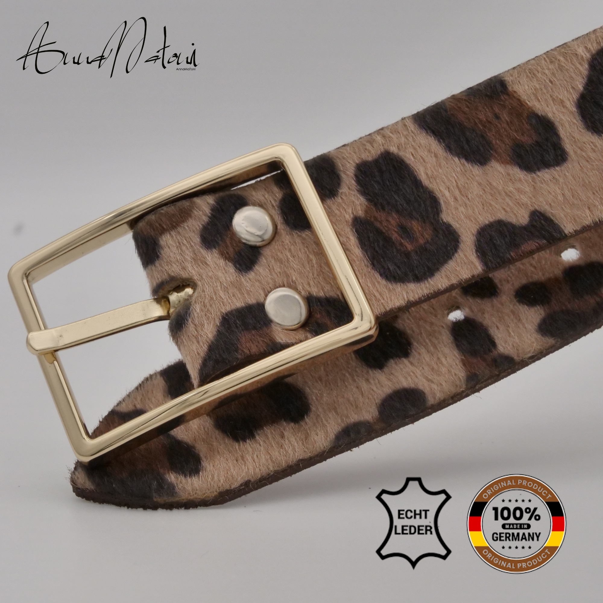 AnnaMatoni Ledergürtel »AnnaMatoni Damen Ledergürtel in hochwertigem Kunstfell in Leo«