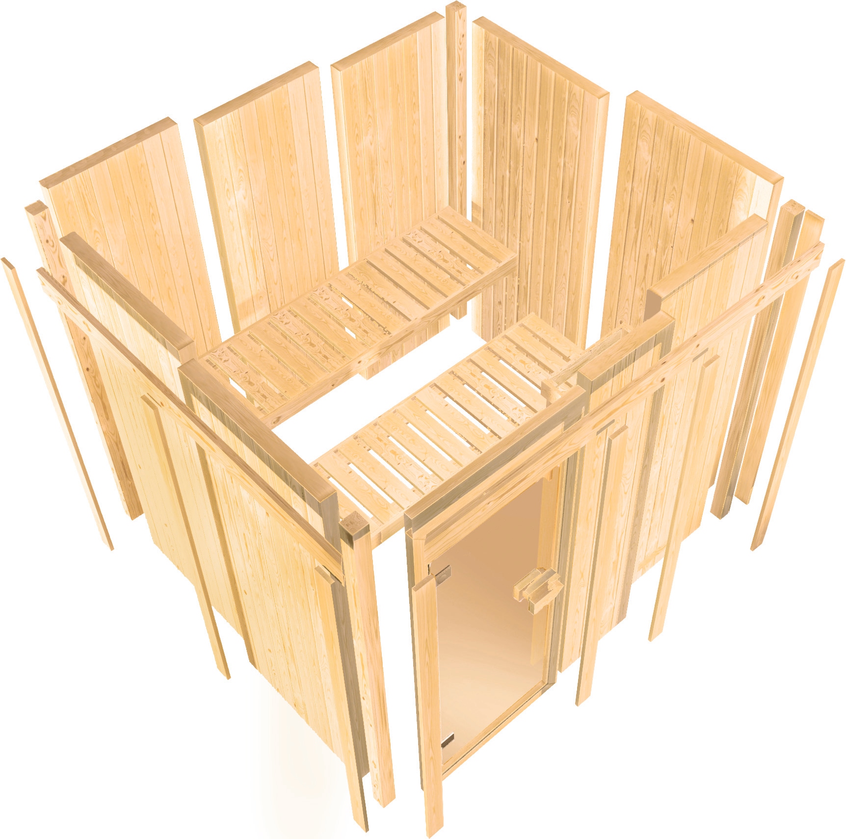 Karibu Sauna »Astrid 2« Set,  Ofen 9 kW Bio externe Strg easy