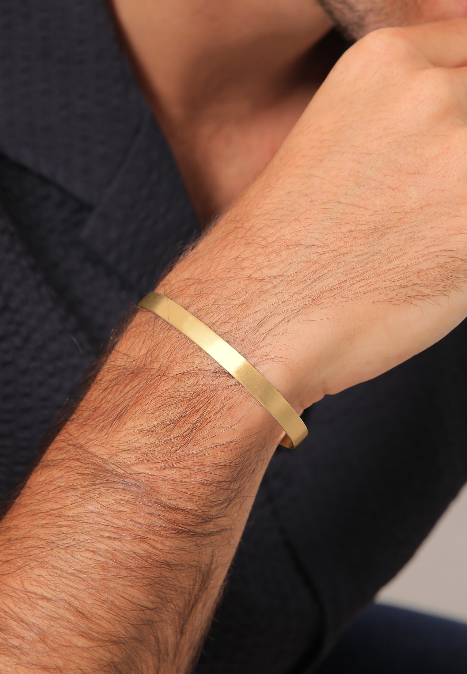 Kuzzoi Armband »Herren Basic Bangle Matt 925 Silber«