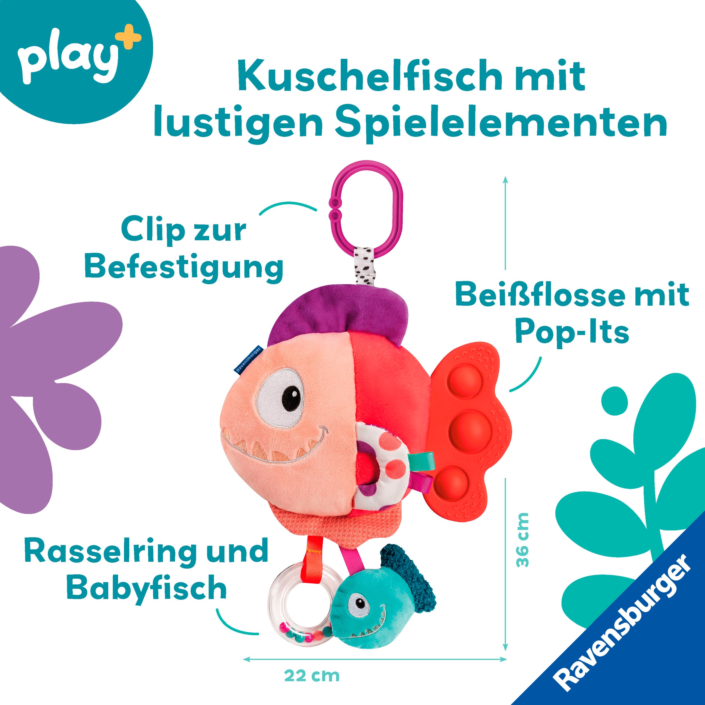Ravensburger Greifspielzeug »Play+ Pop-it Piranha (rot)«