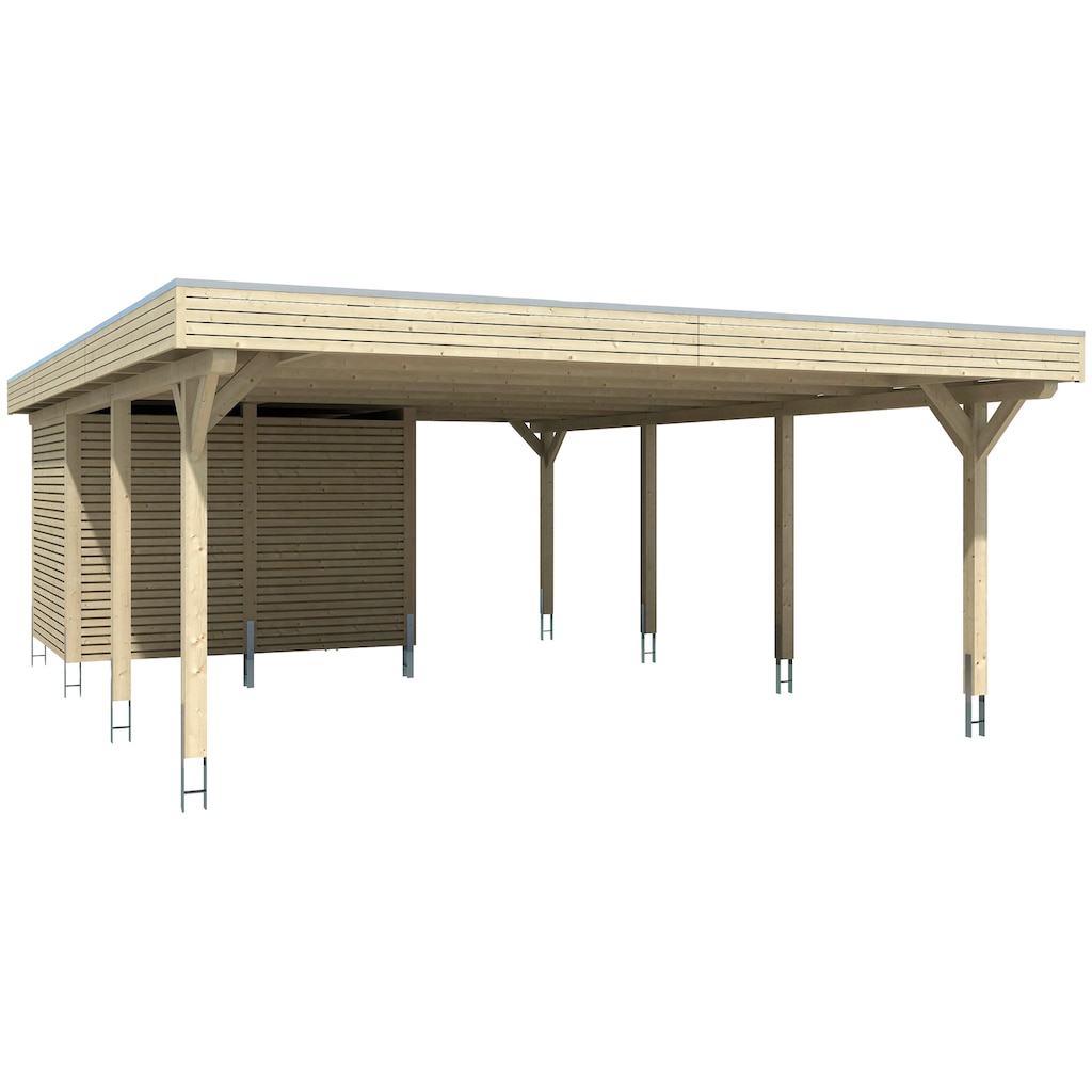 Skanholz Doppelcarport »Spessart«, Leimholz-Nordisches Fichtenholz, 550 cm, natur