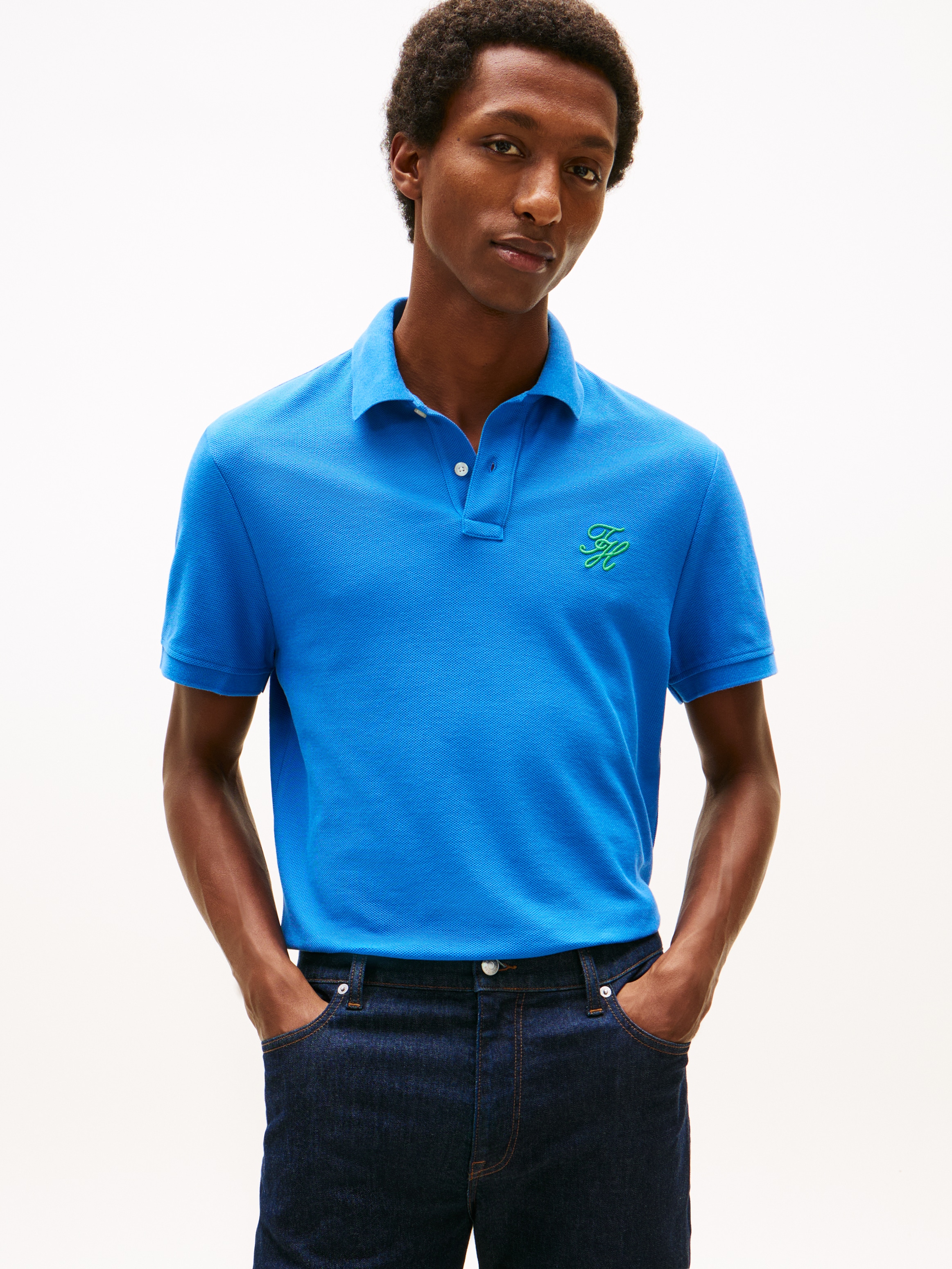 Tommy Hilfiger Poloshirt »TH SCRIPT REGULAR« aus Piqué mit Logo