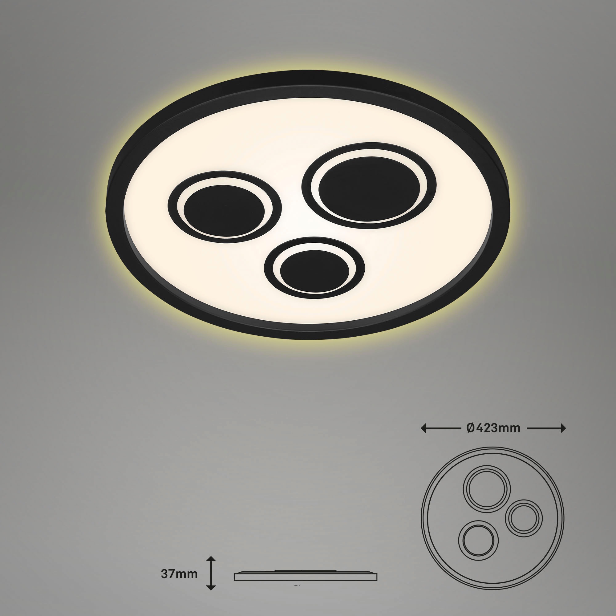 Briloner Leuchten LED Panel-/Deckenleuchten, LED fest integriert, Backlight Effekt