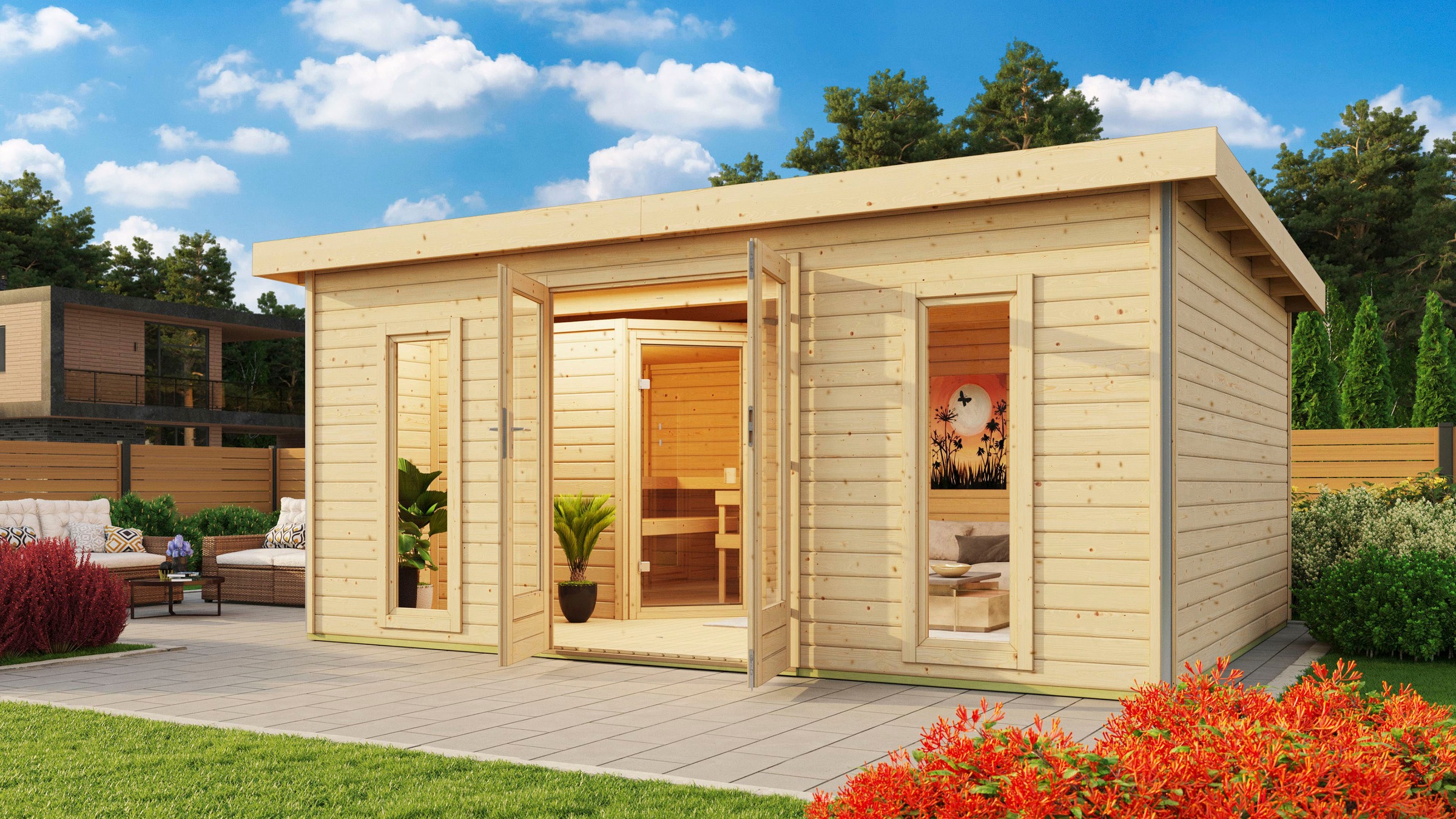 KONIFERA Saunahaus »Maiko 4 SET A« Ofen 9 kW Bio externe Strg easy günstig online kaufen