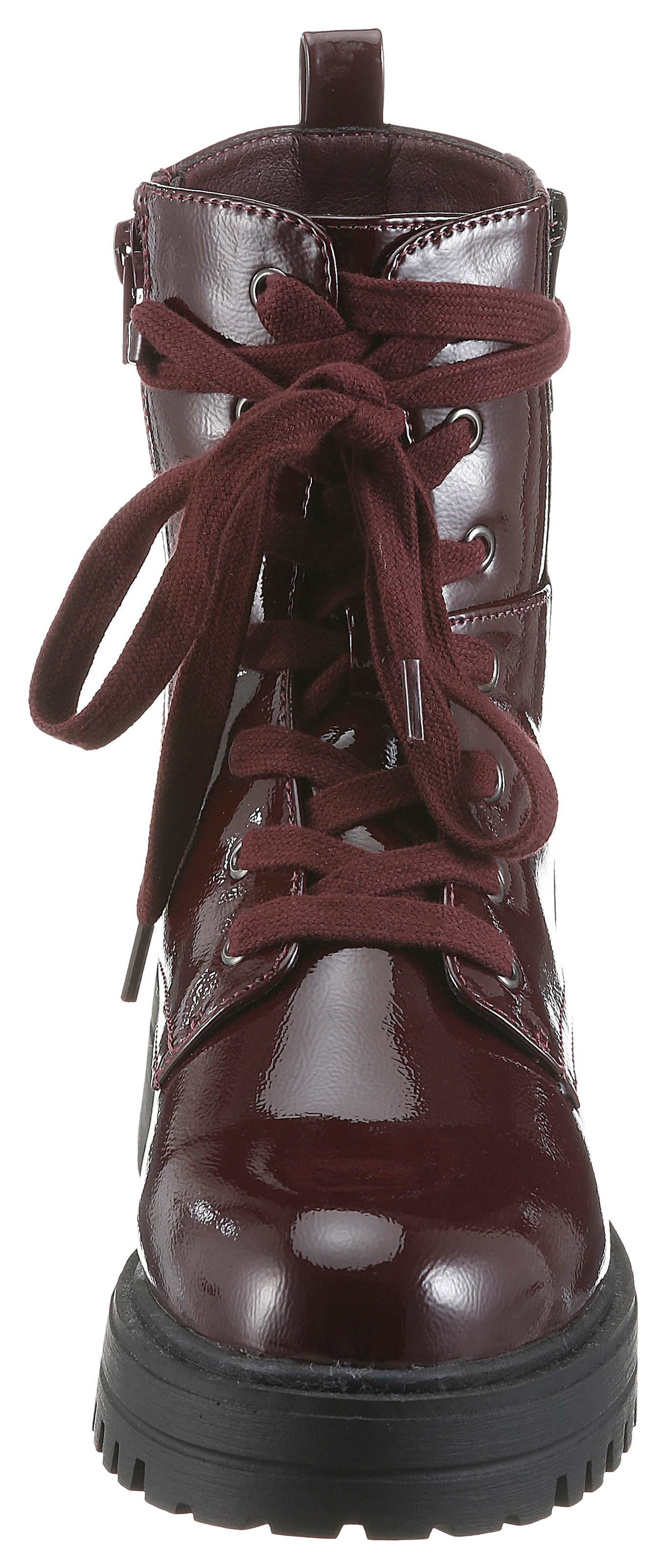 Aniston SHOES Schnürboots  Ankle Boots mit Reißverschluss, in Glanz-Optik - NEUE KOLLEKTION