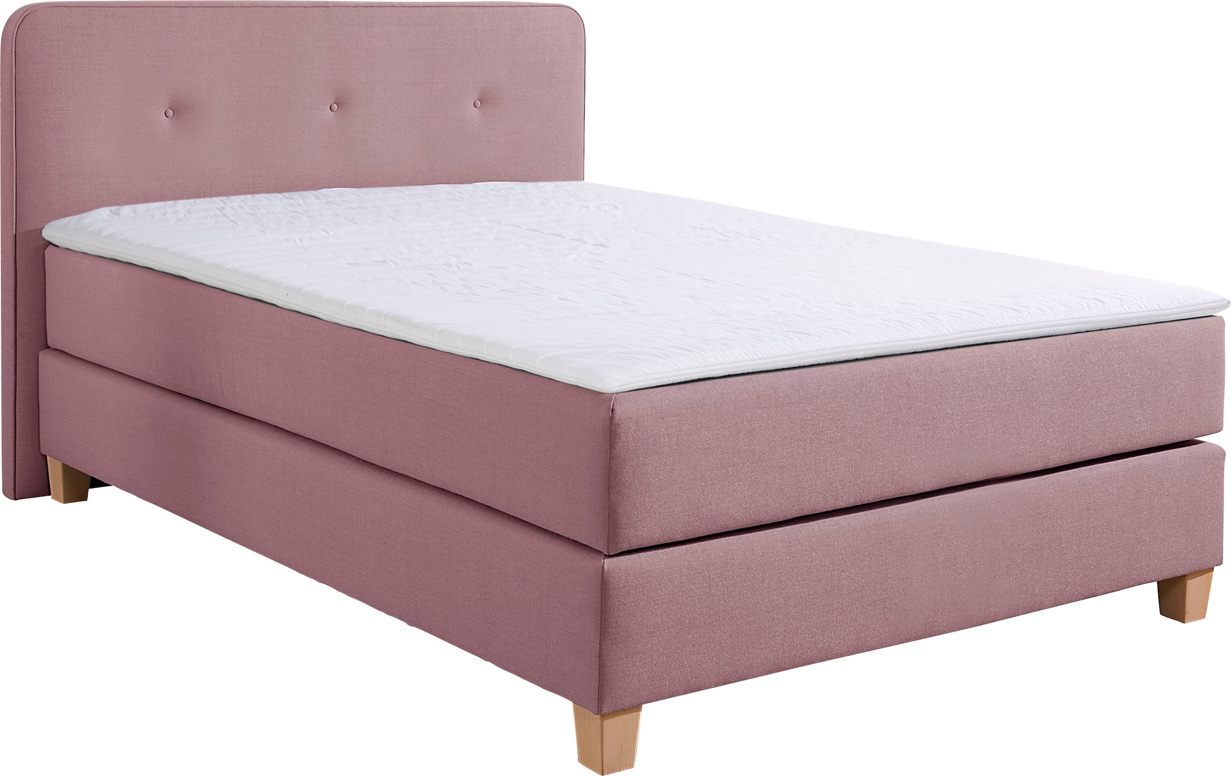 Home affaire Boxspringbett »Fargo«, inkl. Topper, in 3 Matratzenarten, in Samt- oder Strukturstoff