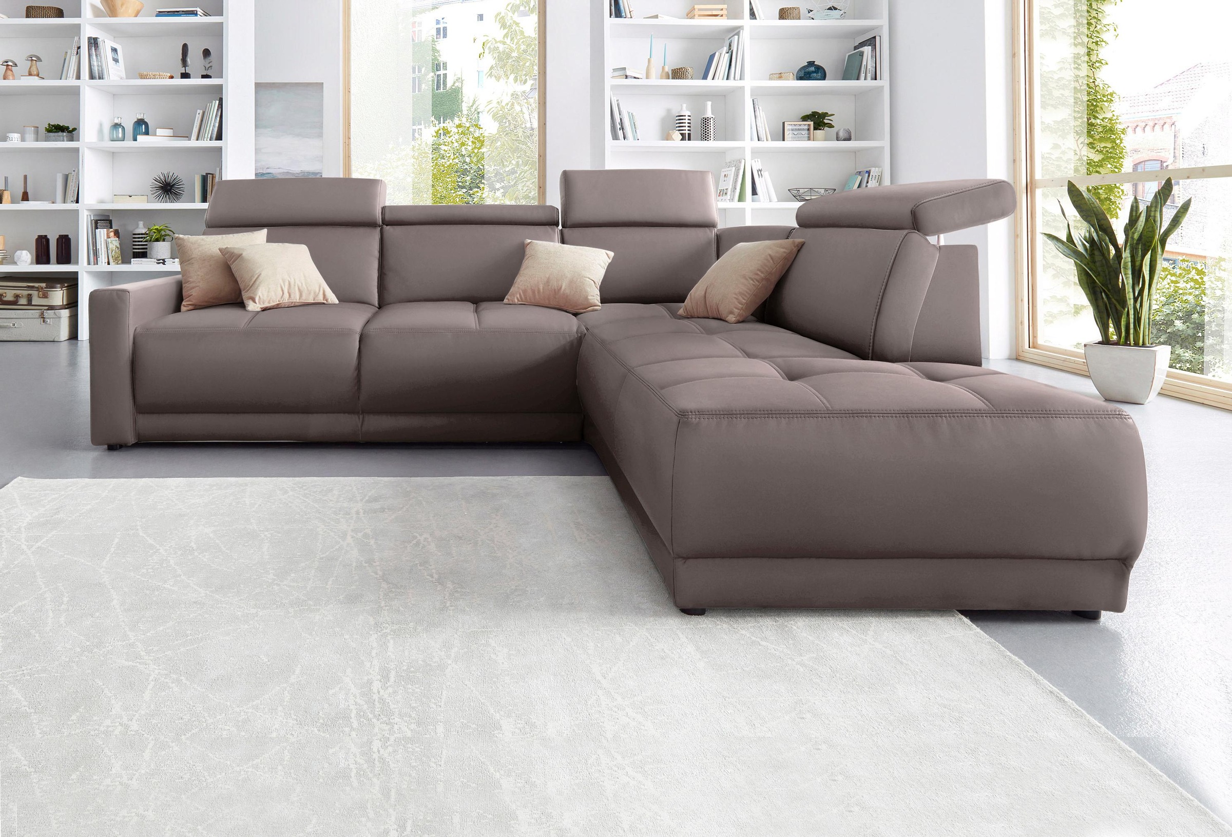DOMO collection Ecksofa »Ava, moderne Sitzheftung mit toller Doppelnaht, ko günstig online kaufen