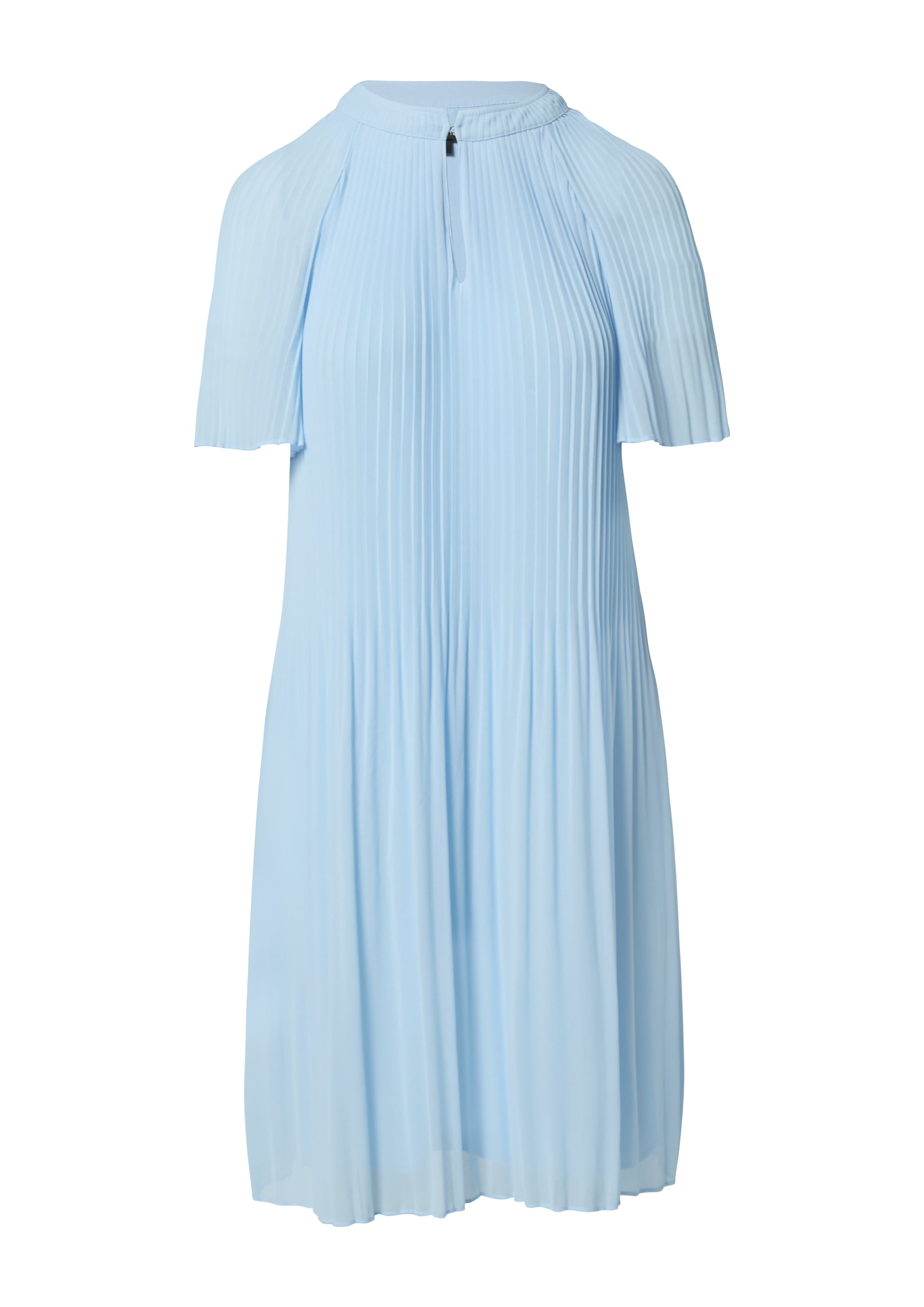 Comma Midikleid, aus Chiffon, mit Plissee-Falten