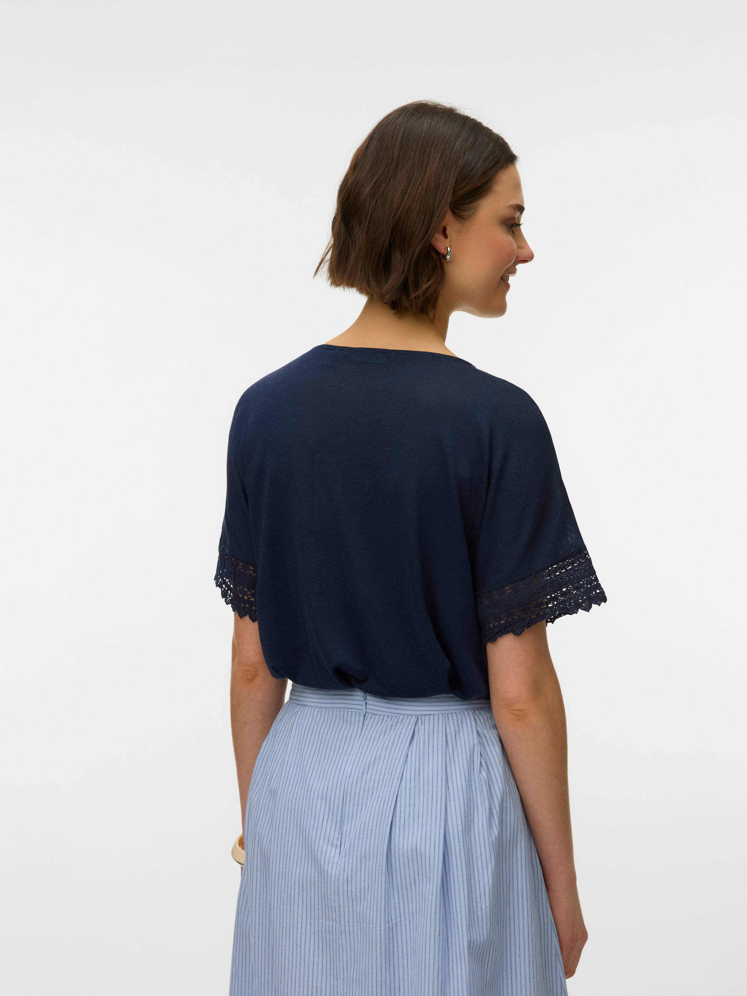 Vero Moda Kurzarmshirt »VMGINA SS LACE TOP JRS« Viskosemischung