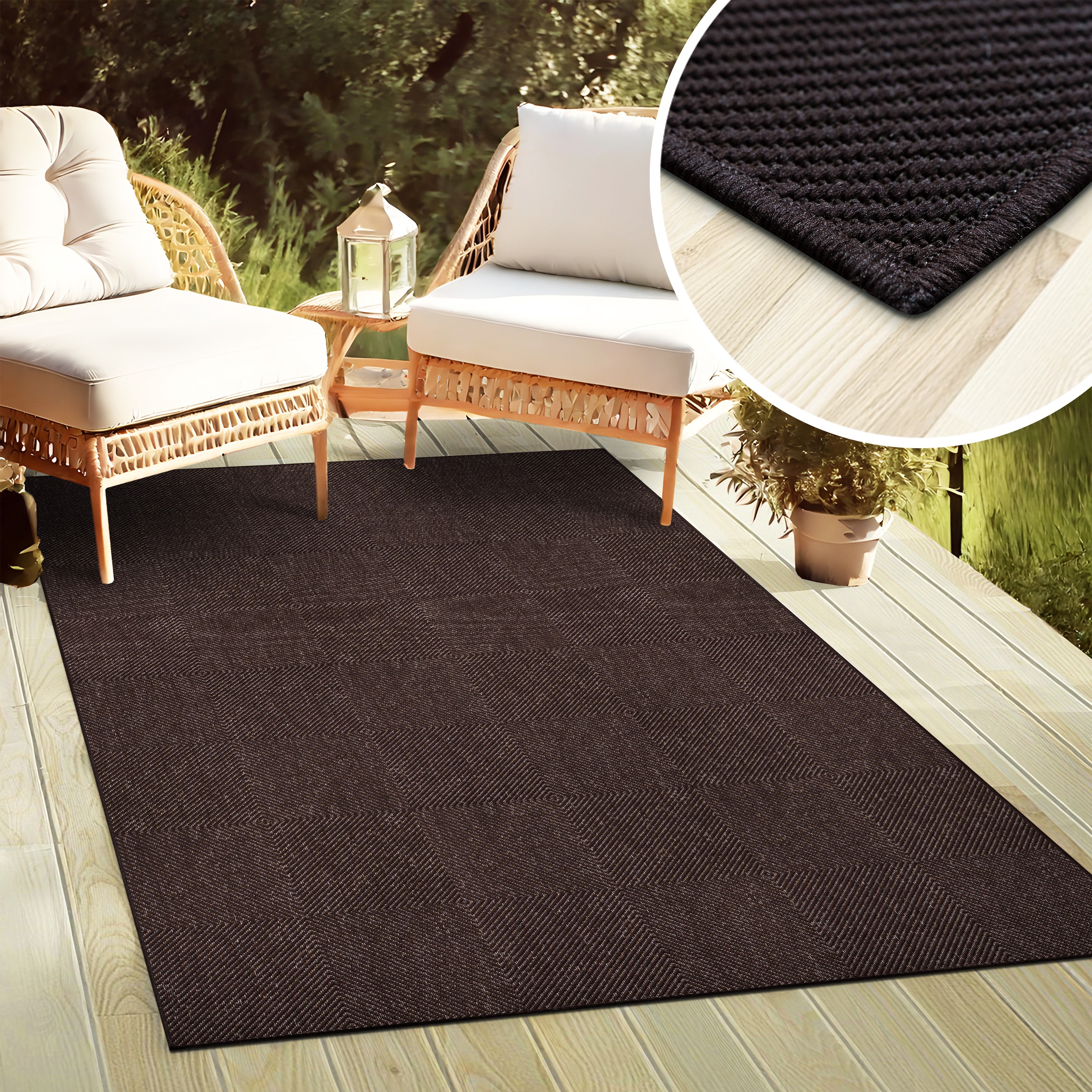 my home Teppich »Anna, auch als Läufer erhältlich«, rechteckig, 3 mm Höhe, In- und Outdoor geeignet, Sisal-Optik, Wetterfest & UV-beständig