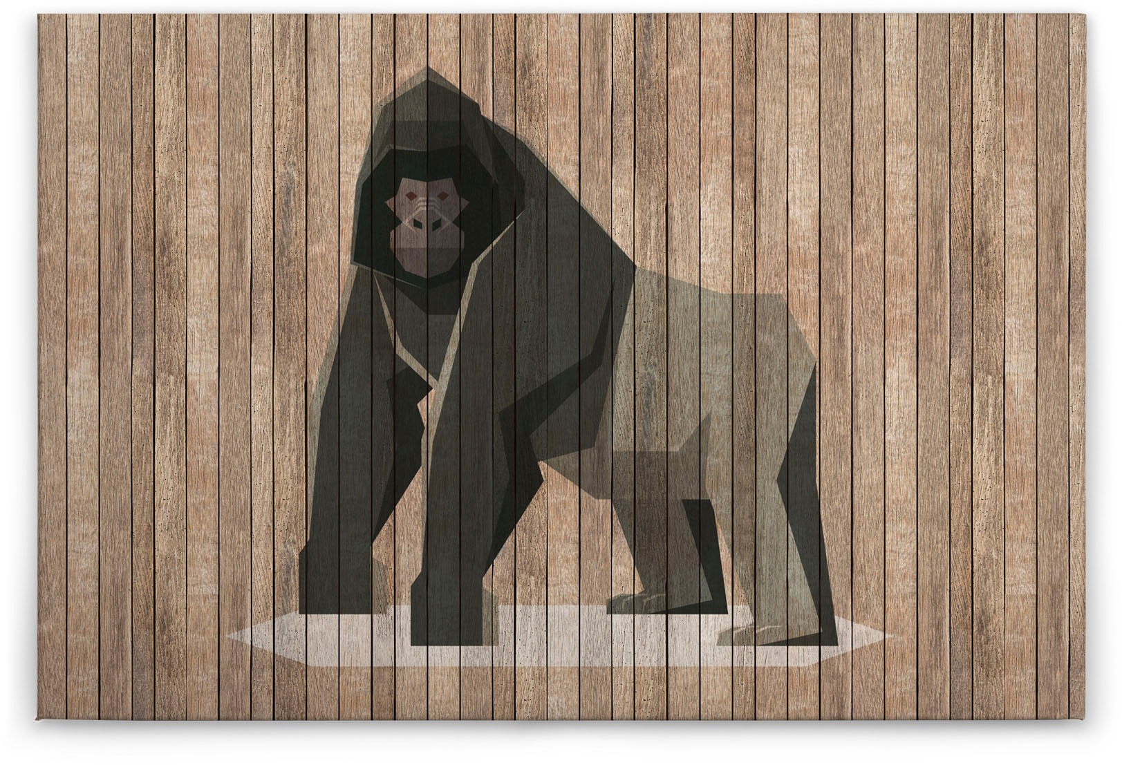 A.S. Création Leinwandbild »born to be wild 3«, Kunst-Tiere-Kinder, (1 St.), Keilrahmen Holzoptik Gorilla Tiere Leinwand-Bild Wohnzimmer modern