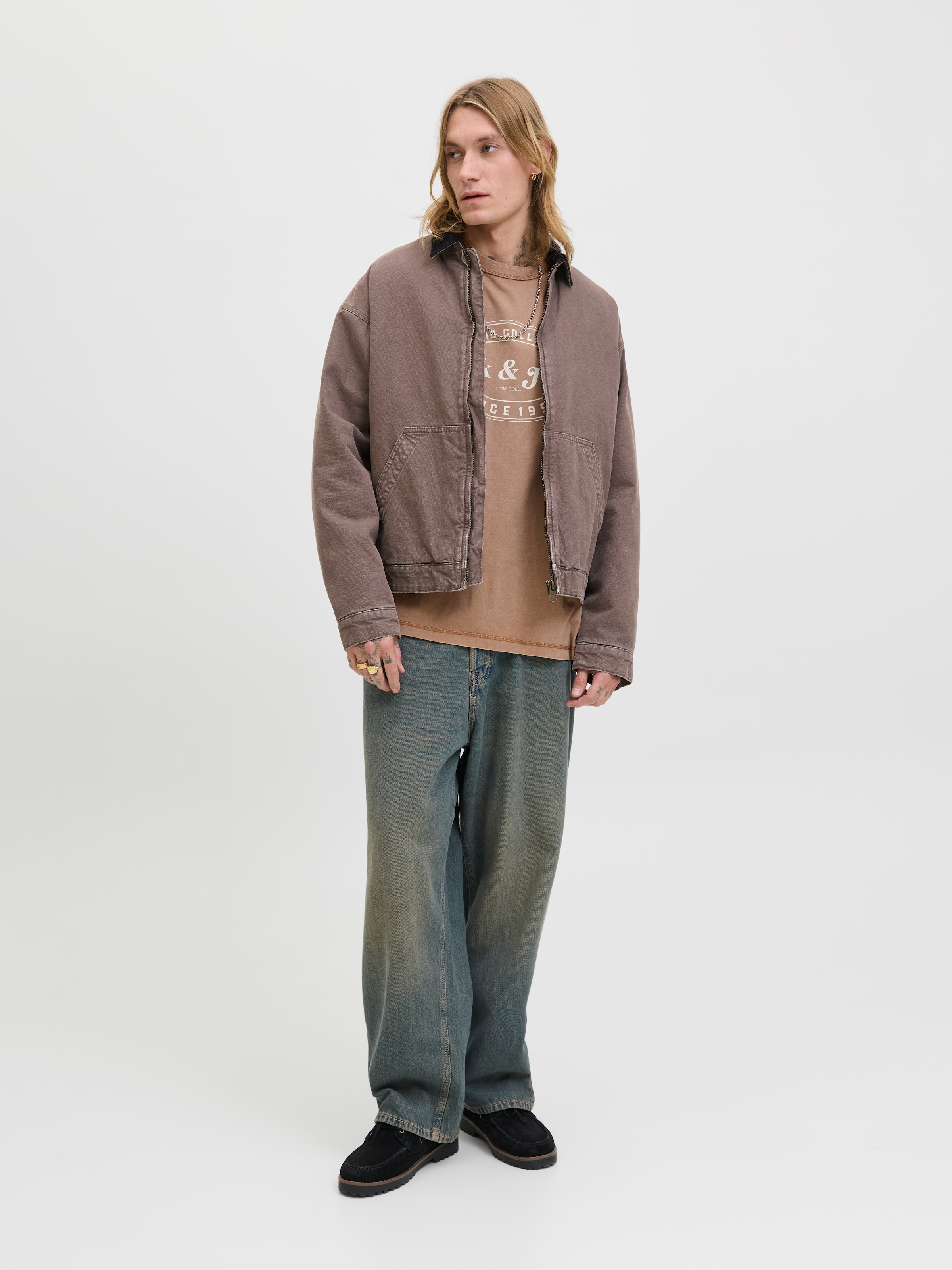 Jack & Jones Rundhalsshirt »JJEDOVER PRINT TEE SS CREW NECK«