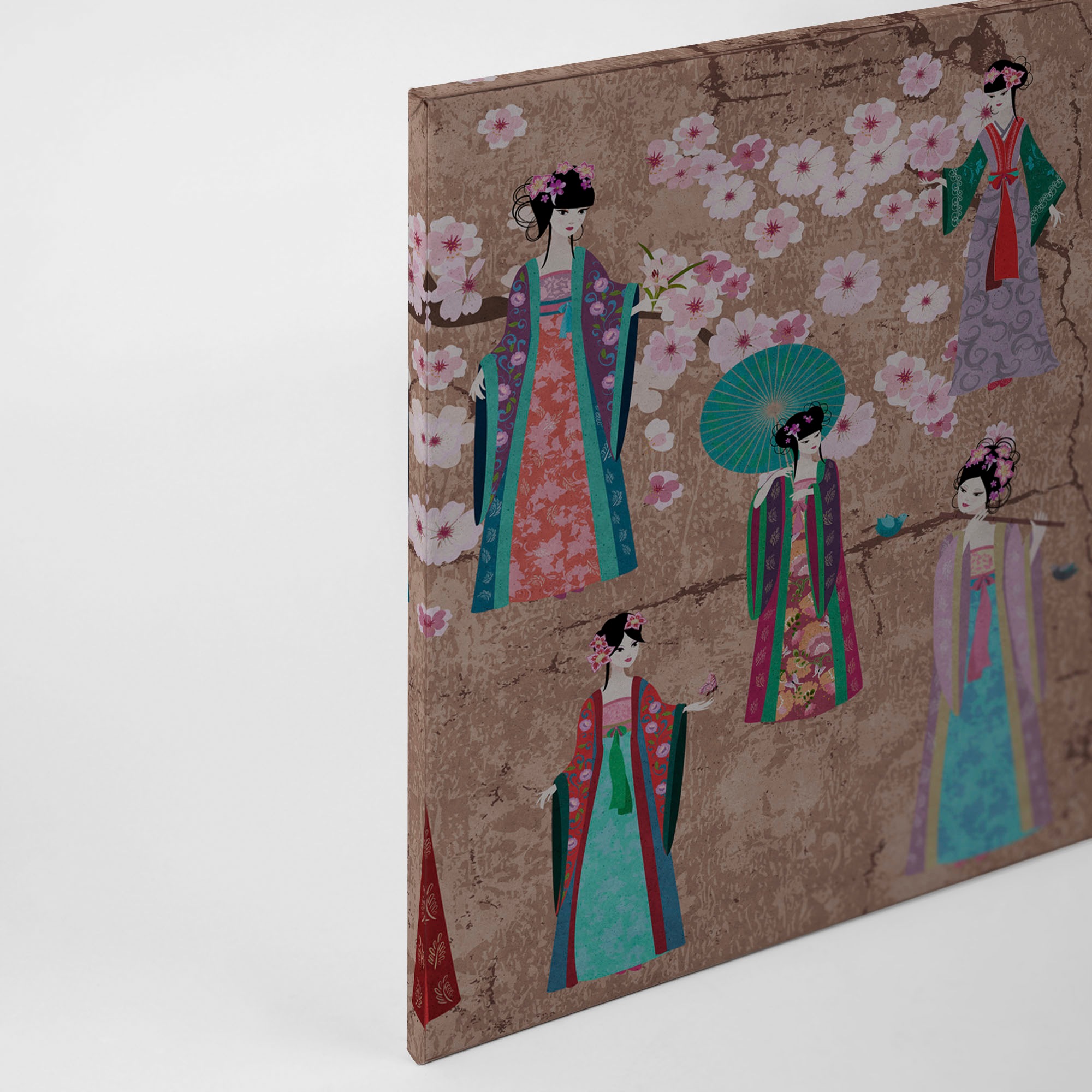 A.S. Création Leinwandbild »kimono«, Kunst-Gemälde-Kinder, (1 St.), Keilrahmen Bild Asiatisch Leinwand-Bild Wohnzimmer modern Wandbild