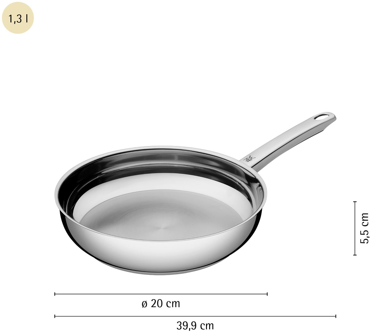 WMF Bratpfanne »Profi, induktionsgeeignet, unbeschichtet, ideal für scharfes Anbraten« Cromargan® Edelstahl Rostfrei 18/10 extrem strapazierfähig und langlebig, für alle Herdarten geeignet