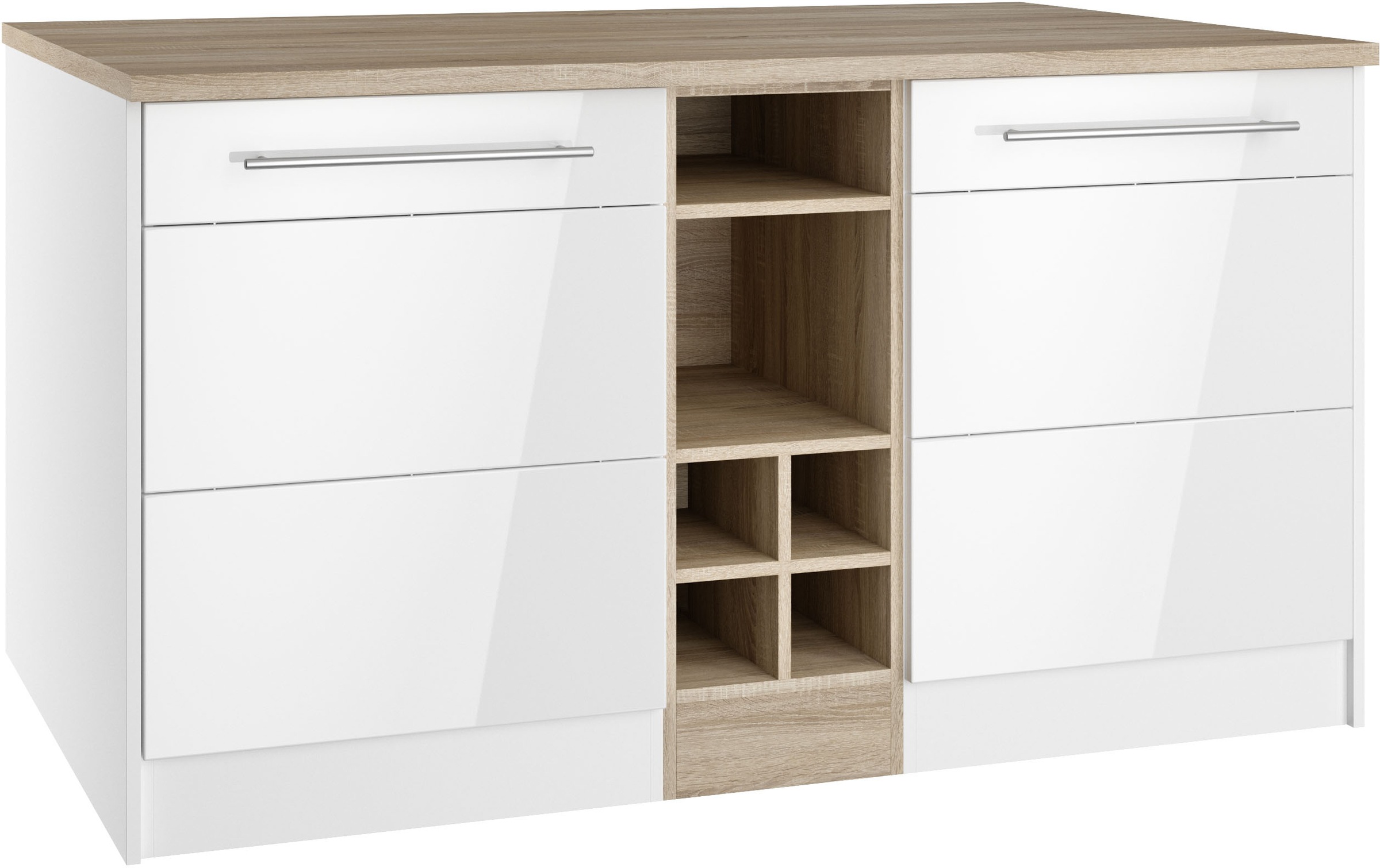 HELD MÖBEL Kücheninsel »Wien«, Breite 153 cm, MDF-Fronten, Flaschenregal