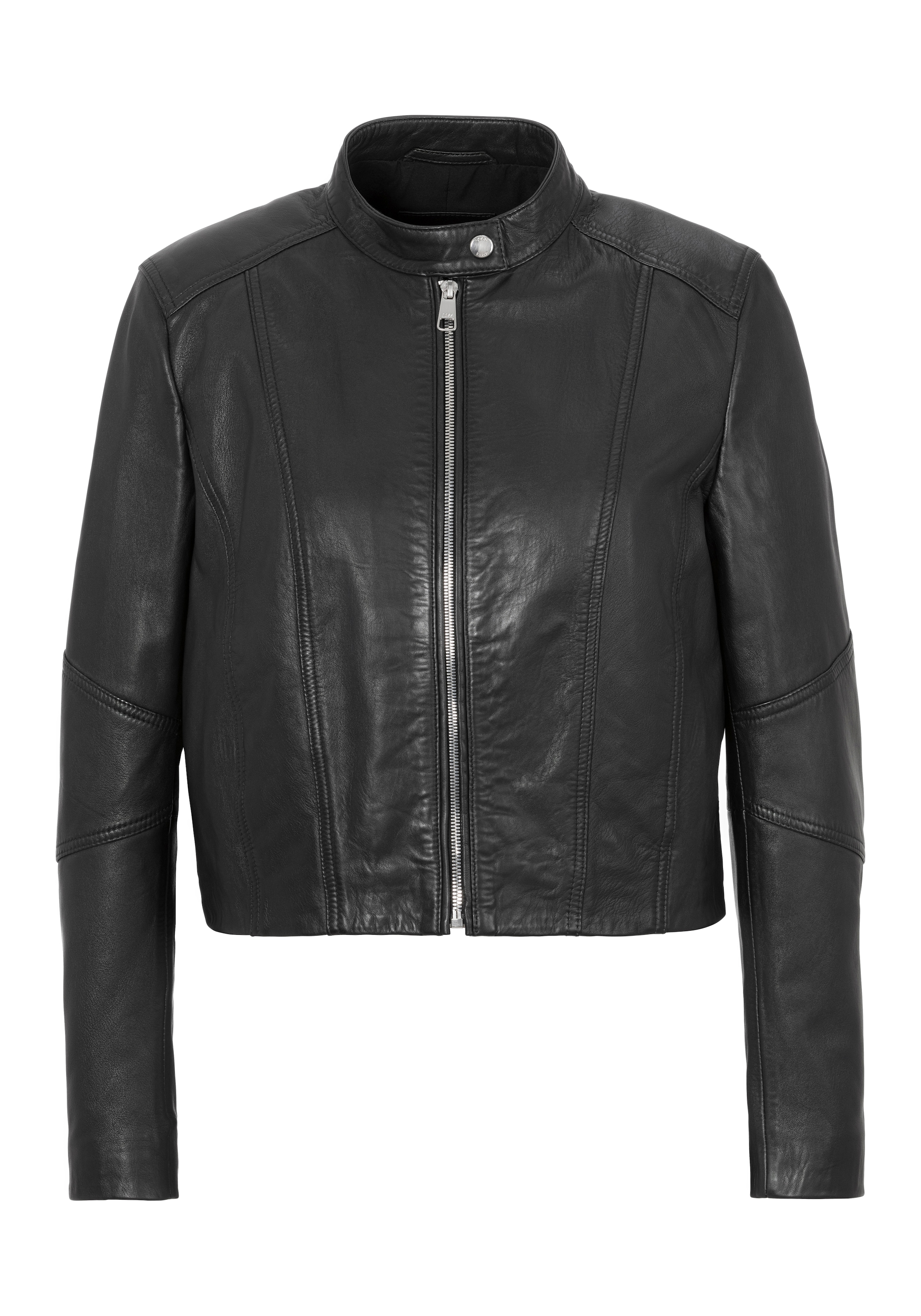 BOSS ORANGE Lederjacke »Saleste Premium Damenmode«, mit Stehkragen