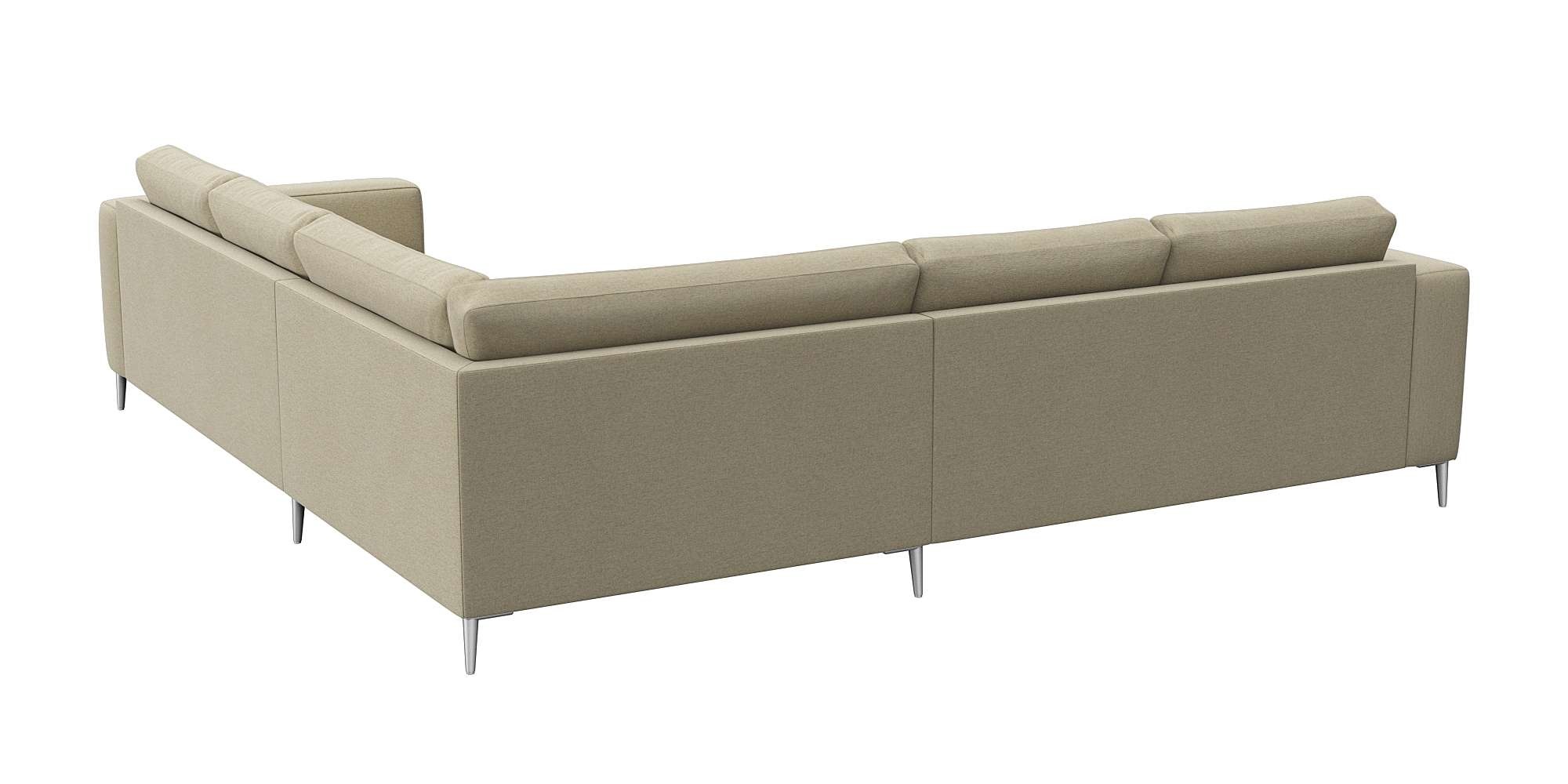 FLEXLUX Ecksofa »Fiore, gleichschenklig, super Sitzkomfort durch Kaltschaum im Sitz«, breite Armlehnen, Füße Alu