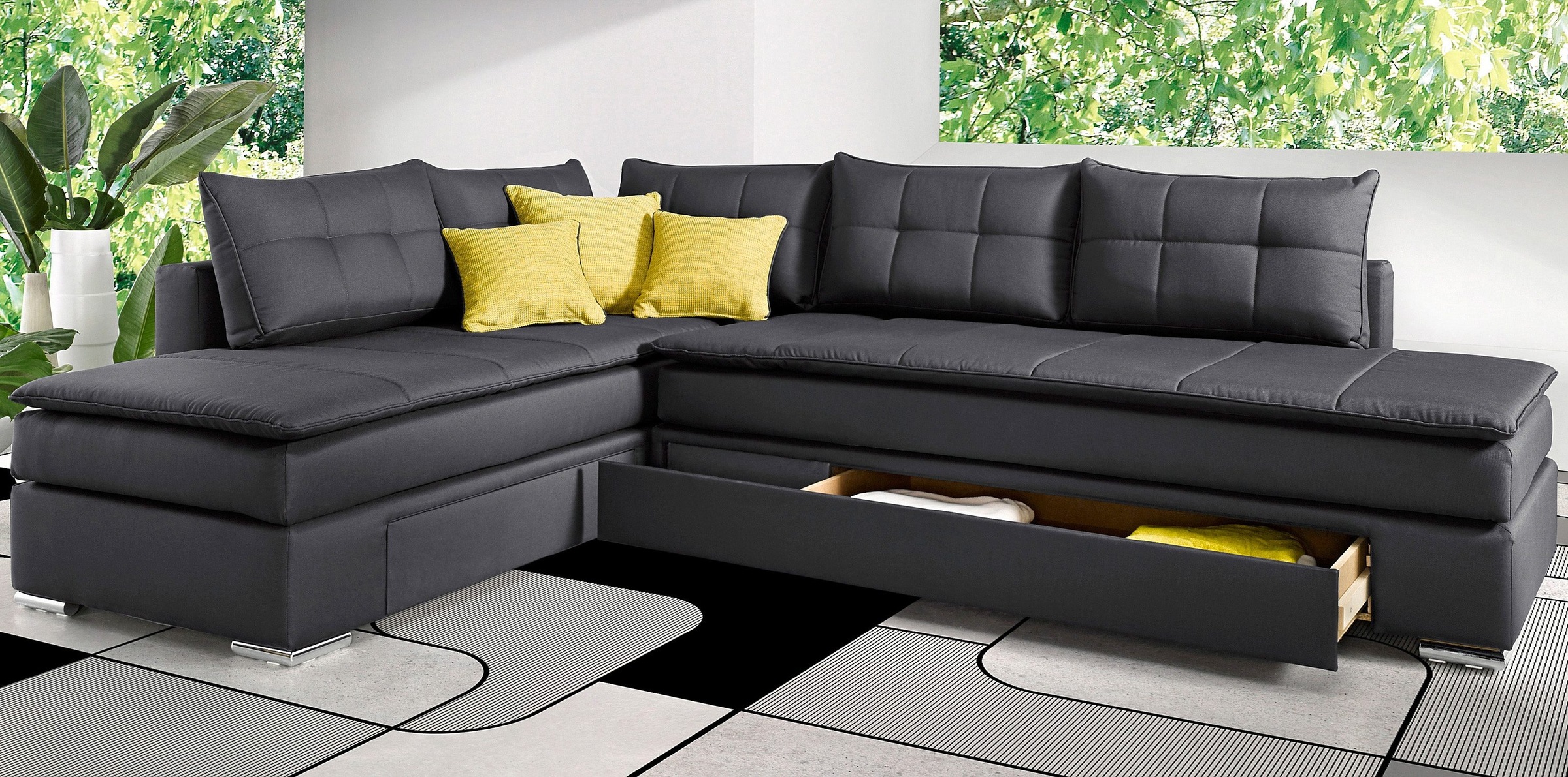 INOSIGN Ecksofa »Night & Day L-Form mit Dauer-Schlaffunktion ohne Armlehnen günstig online kaufen