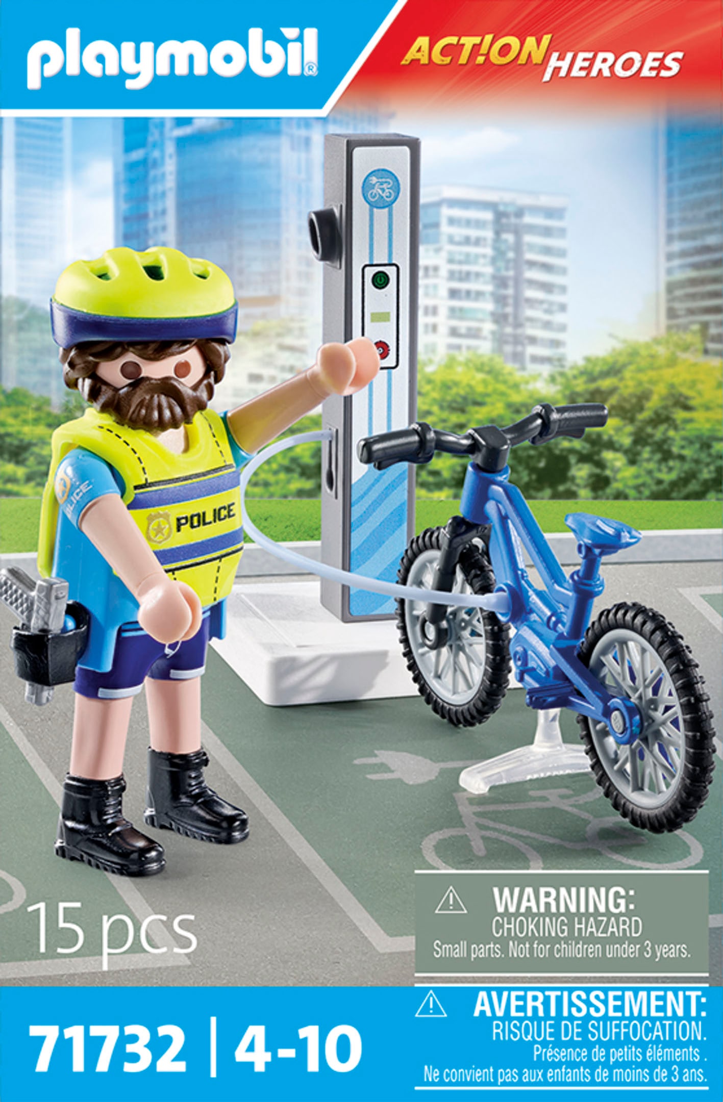 Playmobil® Konstruktions-Spielset »Polizei Fahrradstreife (71732), Playmobil Action Heroes«, (15 St.), Made in Europe