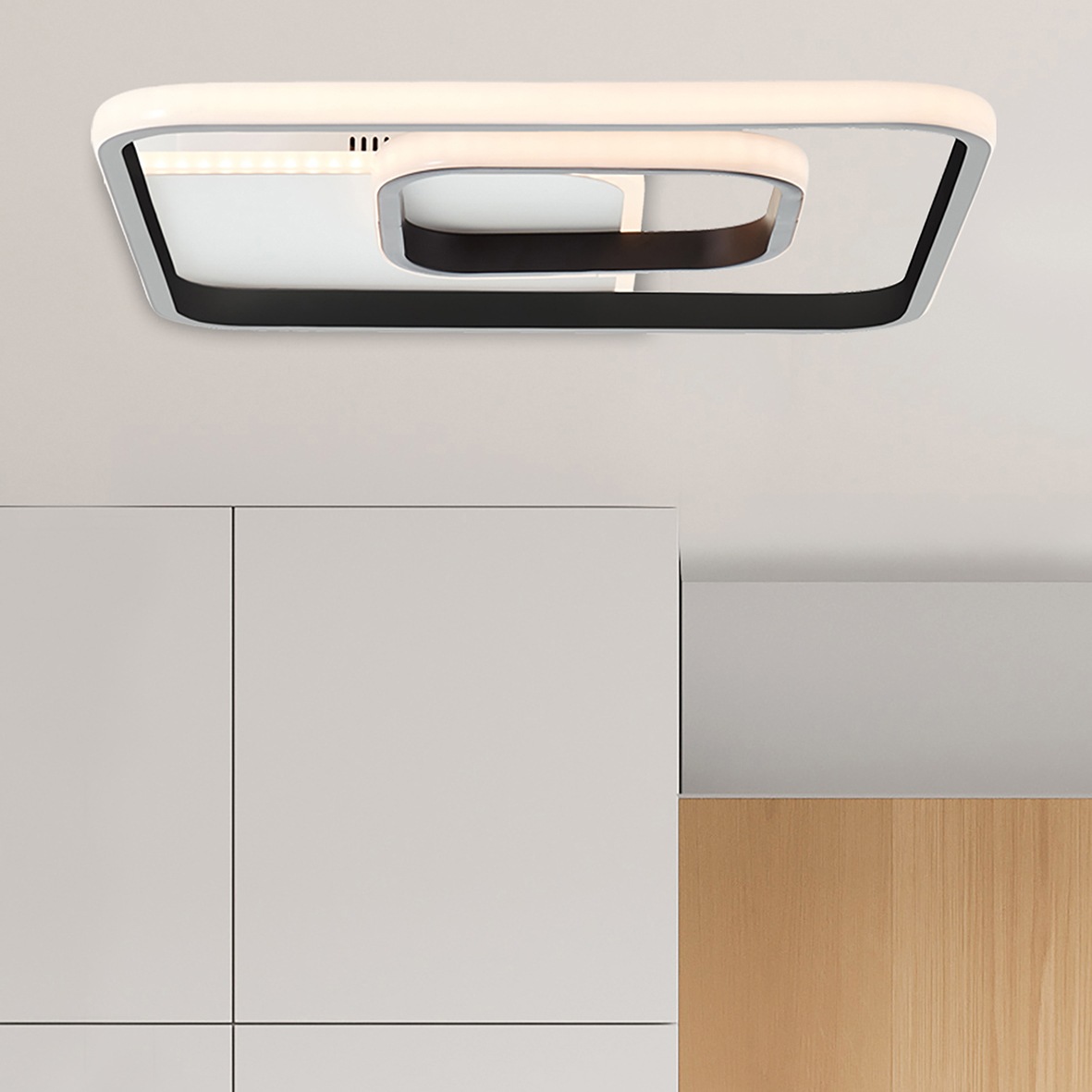 Brilliant LED Deckenleuchte »Merapi«, 1 flammig, Leuchtmittel LED-Modul | LED fest integriert, 41 x 41 cm, 3600 lm, warmweißes Licht, Metall/Kunststoff, weiß/schwarz