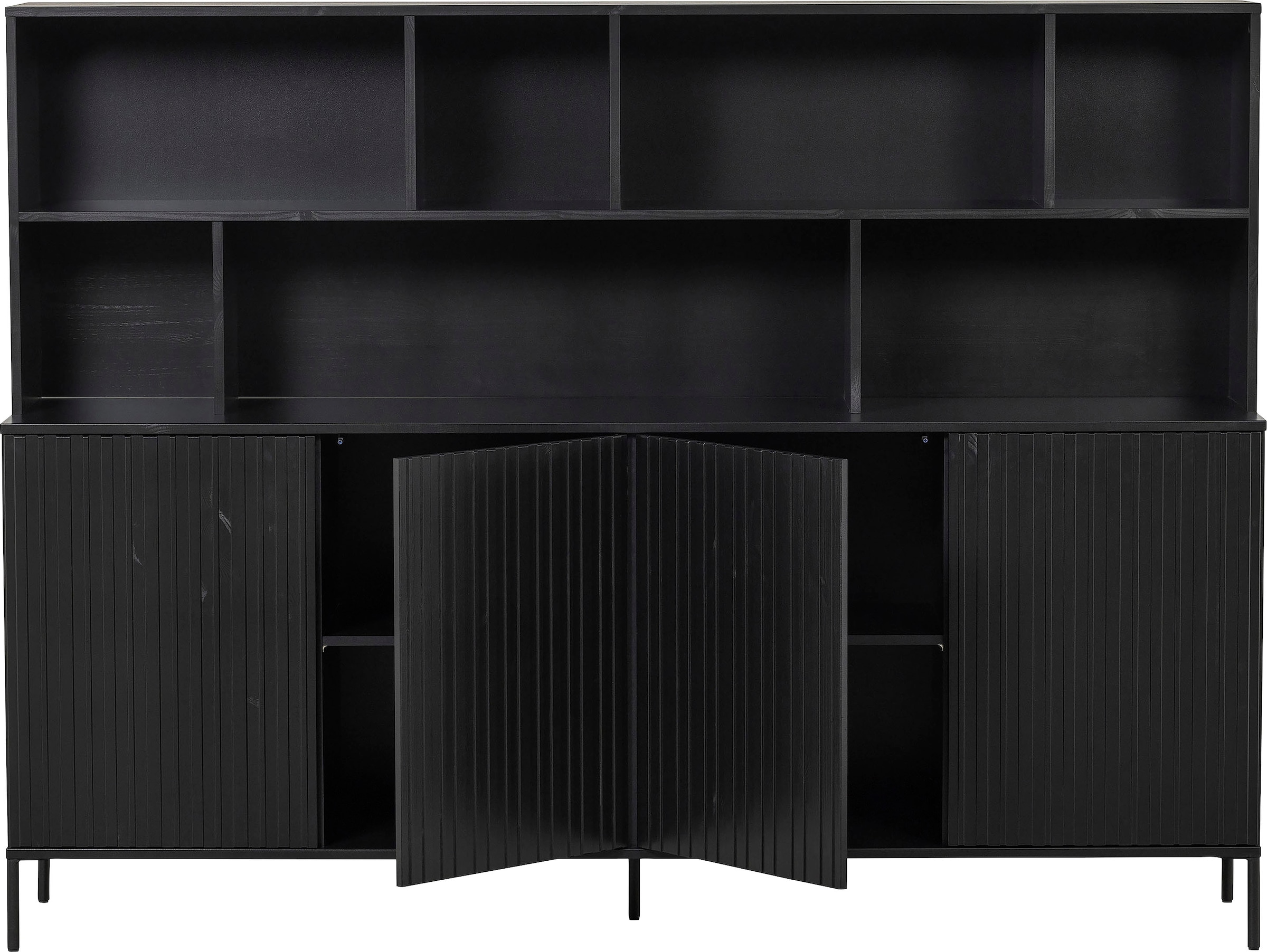 WOOOD Buffet »Gravu«, viel Stauraum, Push-to-Open Funktion, H 150 cm x B 200 cm