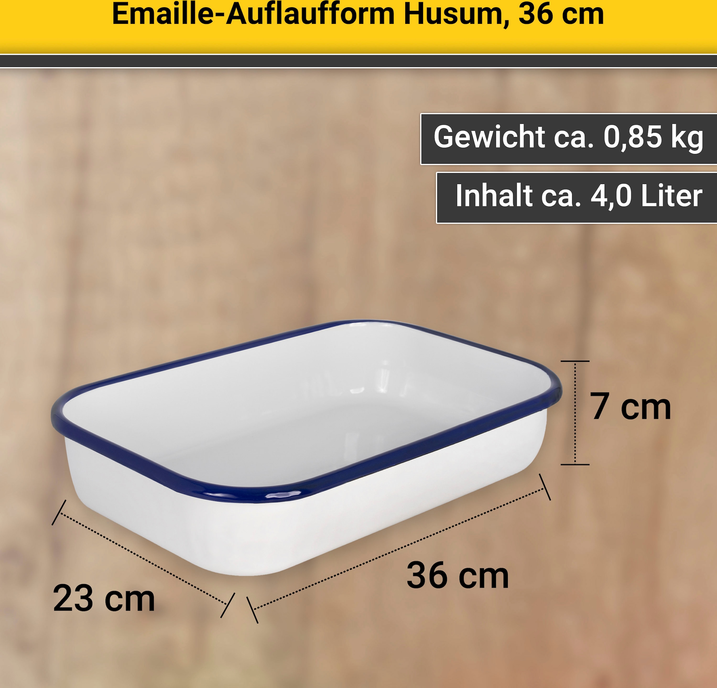 kaufen Raten Auflaufform cm Krüger »Husum«, 36 auf Emaille,