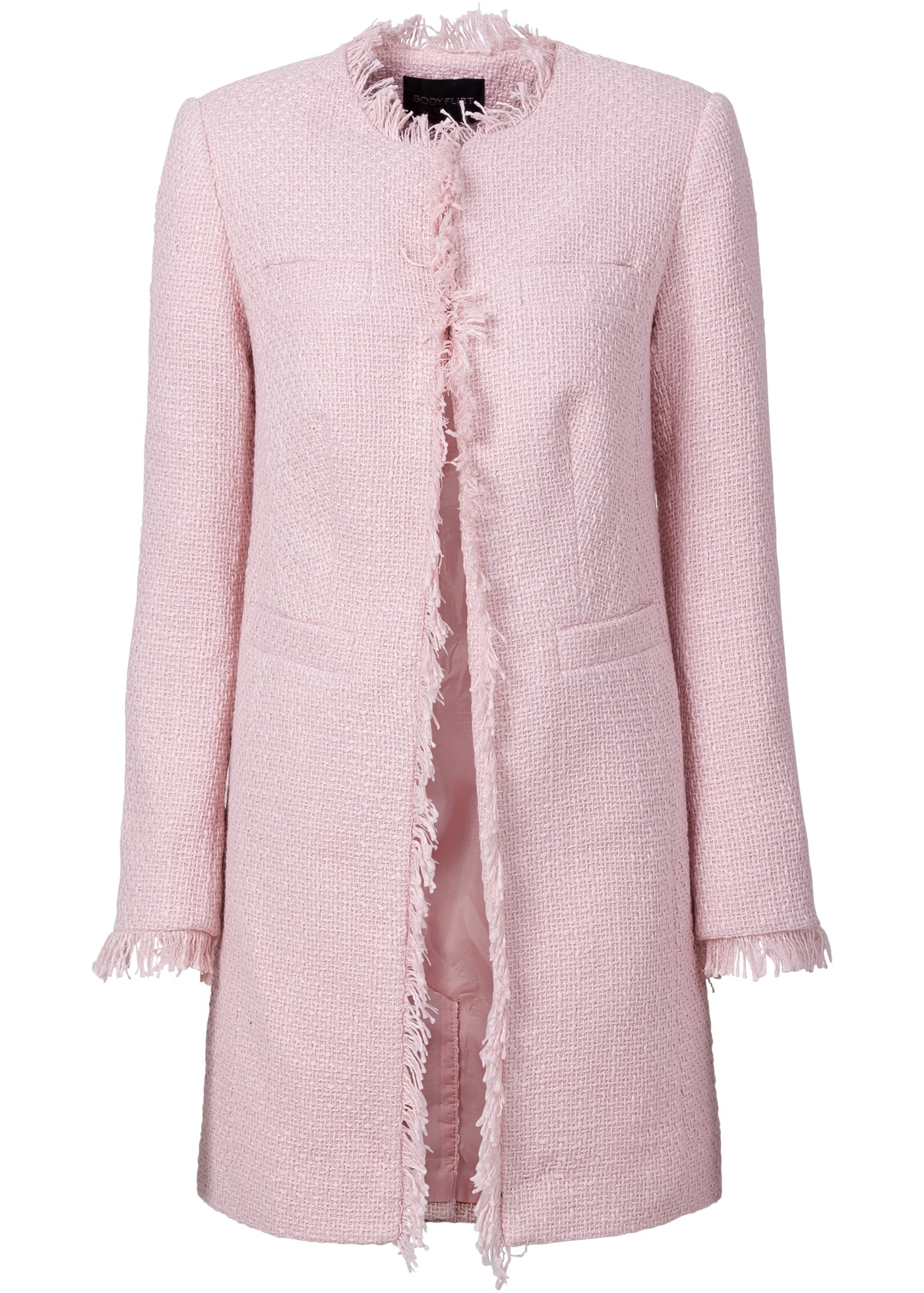 bonprix Longblazer 1 eleganter Bouclé-Look, Regular Fit, mit langem Arm